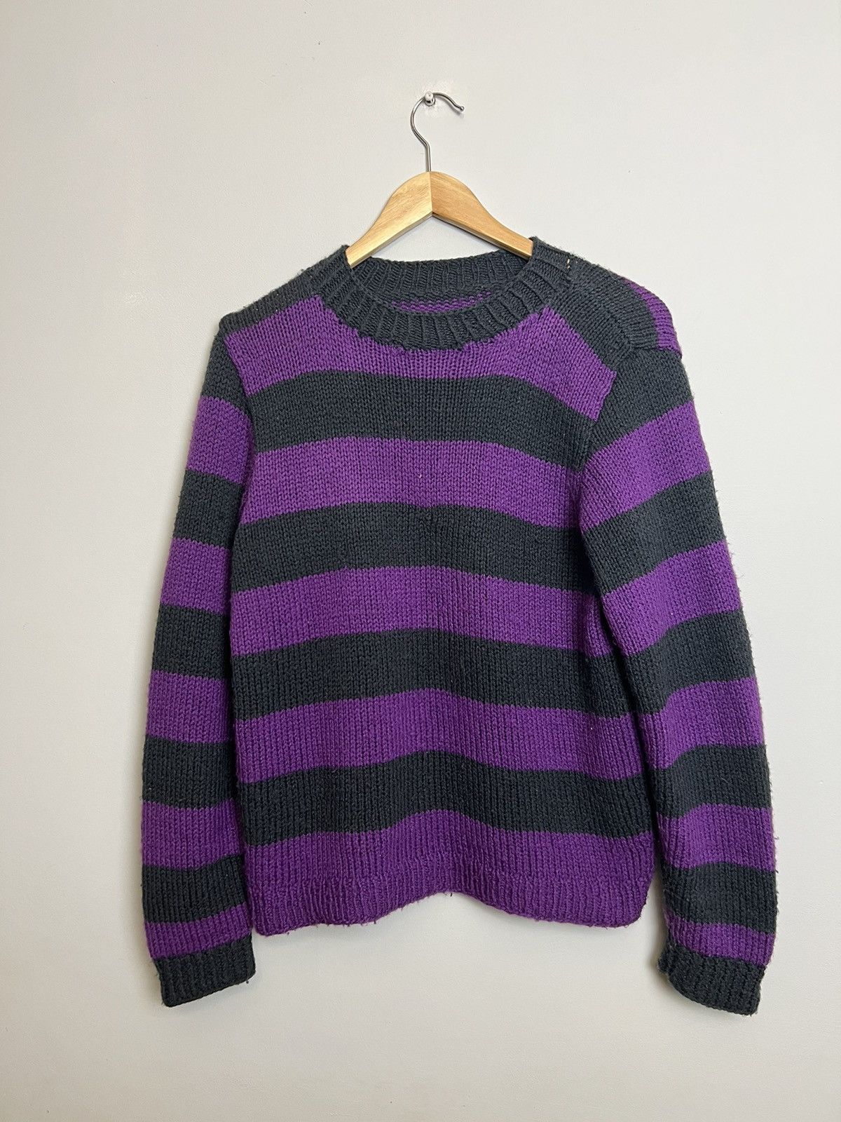 Other Vintage Cropped Boxy Kurt Cobain Vibe Knit Sweater Striped Size US S / EU 44-46 / 1 - 1 Thumbnail