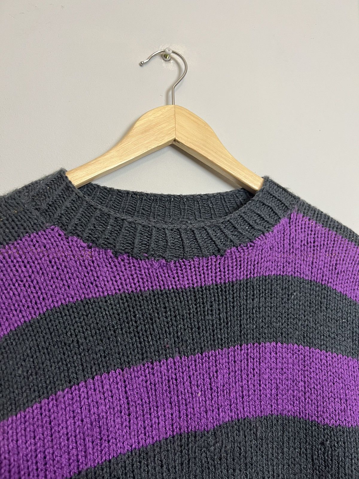 Other Vintage Cropped Boxy Kurt Cobain Vibe Knit Sweater Striped Size US S / EU 44-46 / 1 - 2 Thumbnail