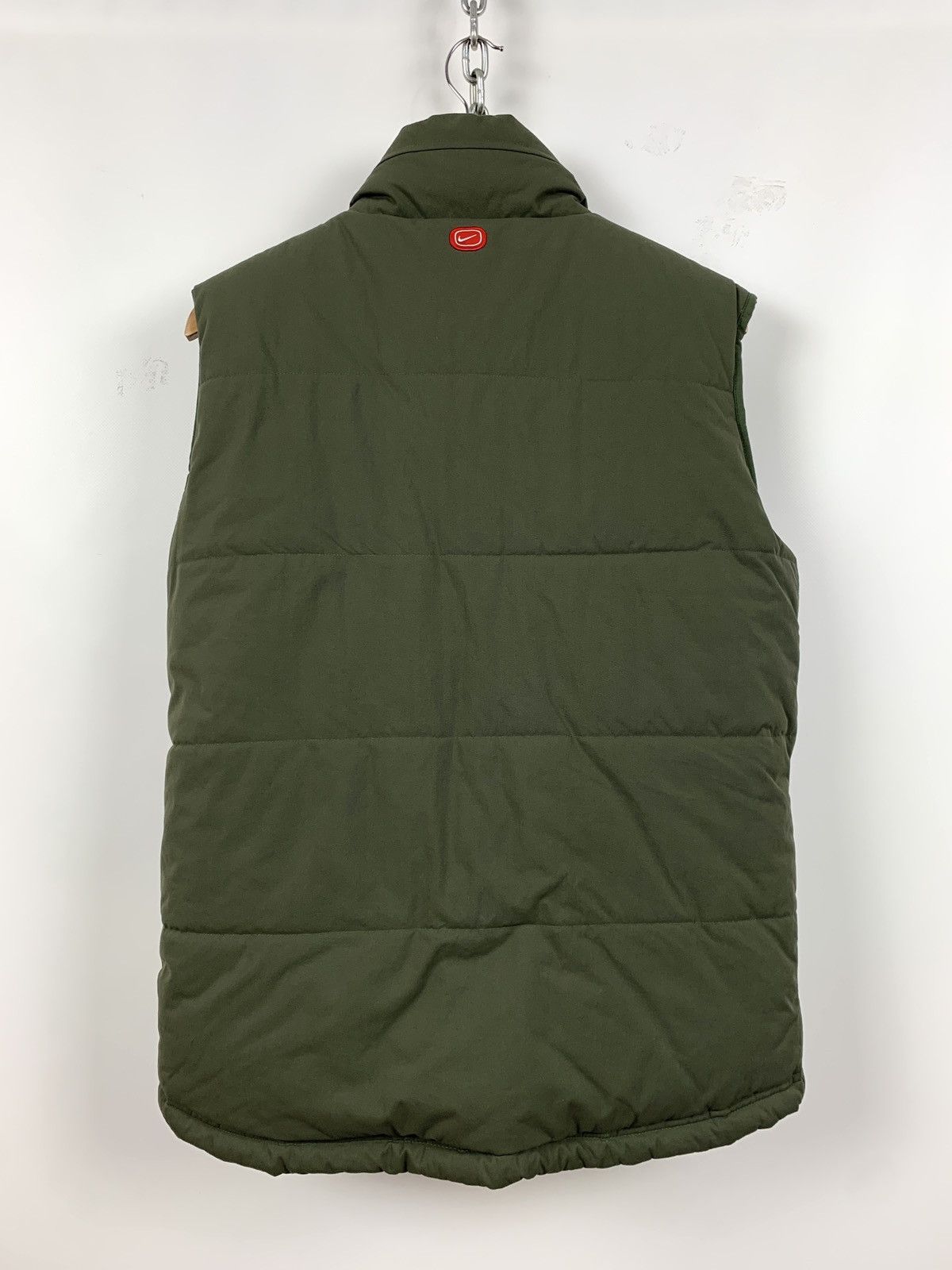 Nike 00s Vintage Nike Green Khaki Embroidered Logo Puffer Vest Size US S / EU 44-46 / 1 - 2 Thumbnail