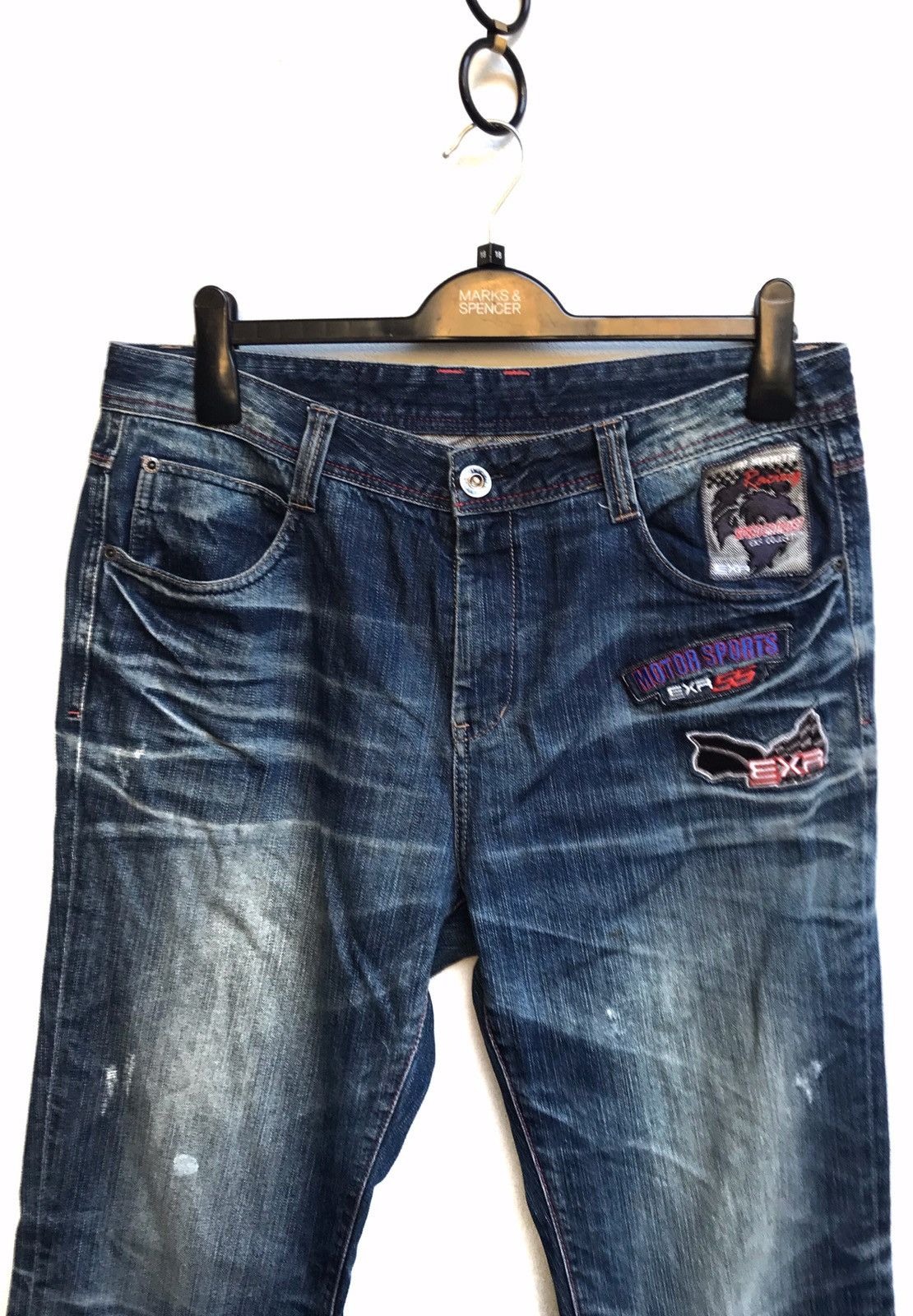 Japanese Brand 🔥Exr Nice Styles Denim Jeans Size US 35 - 3 Thumbnail
