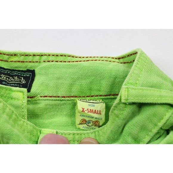 Vintage × Von Dutch NOS Vintage Y2K Von Dutch Spell Out Denim Jean Mini Skirt Size 26" / US 2 / IT 38 - 7 Thumbnail