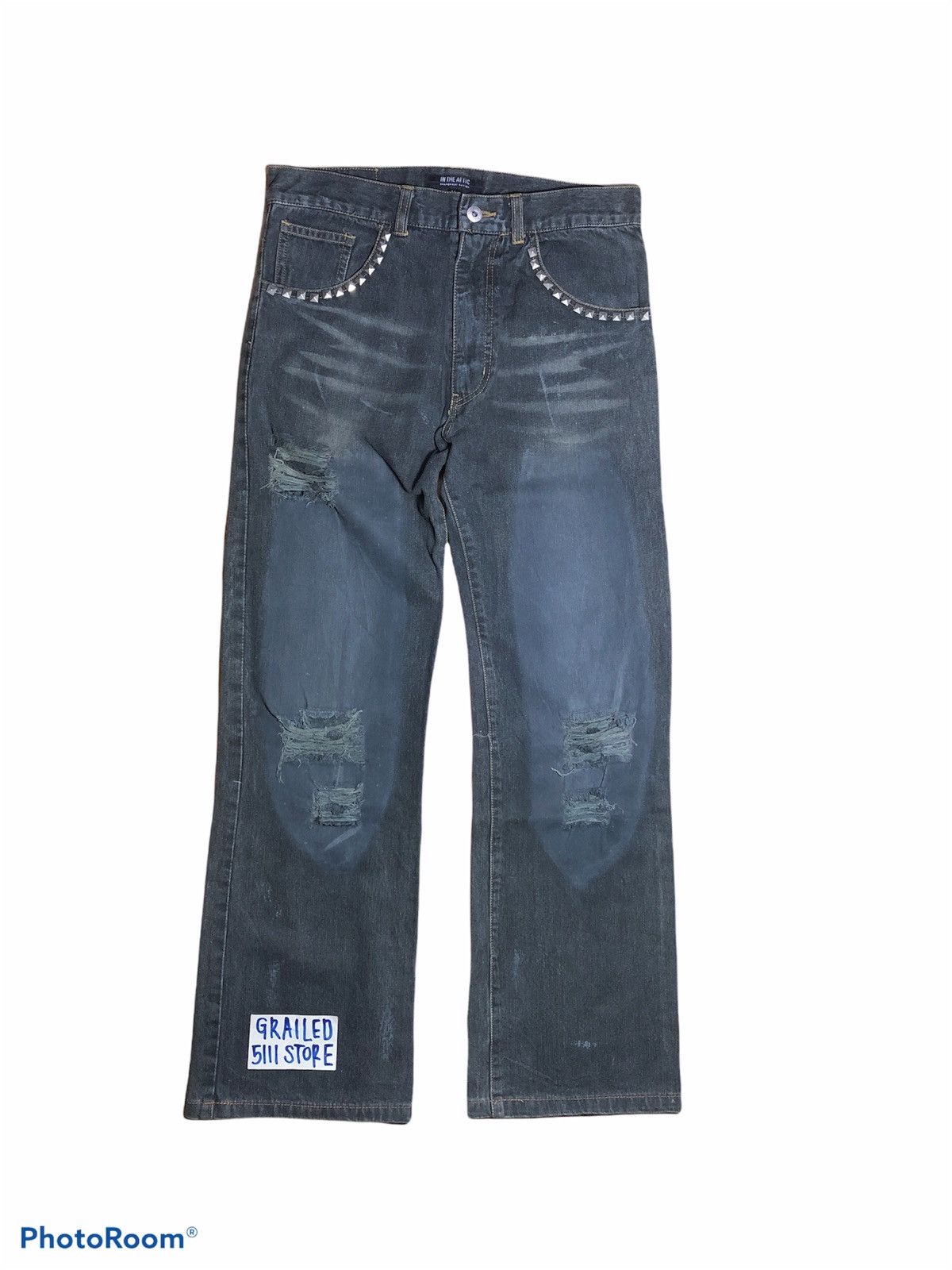 In The Attic × Japanese Brand STUDDED DISTRESSED PAINTED DENIM by In The Attic Size US 30 / EU 46 - 1 Thumbnail