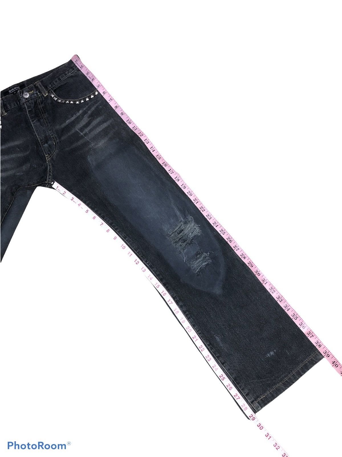 In The Attic × Japanese Brand STUDDED DISTRESSED PAINTED DENIM by In The Attic Size US 30 / EU 46 - 10 Thumbnail
