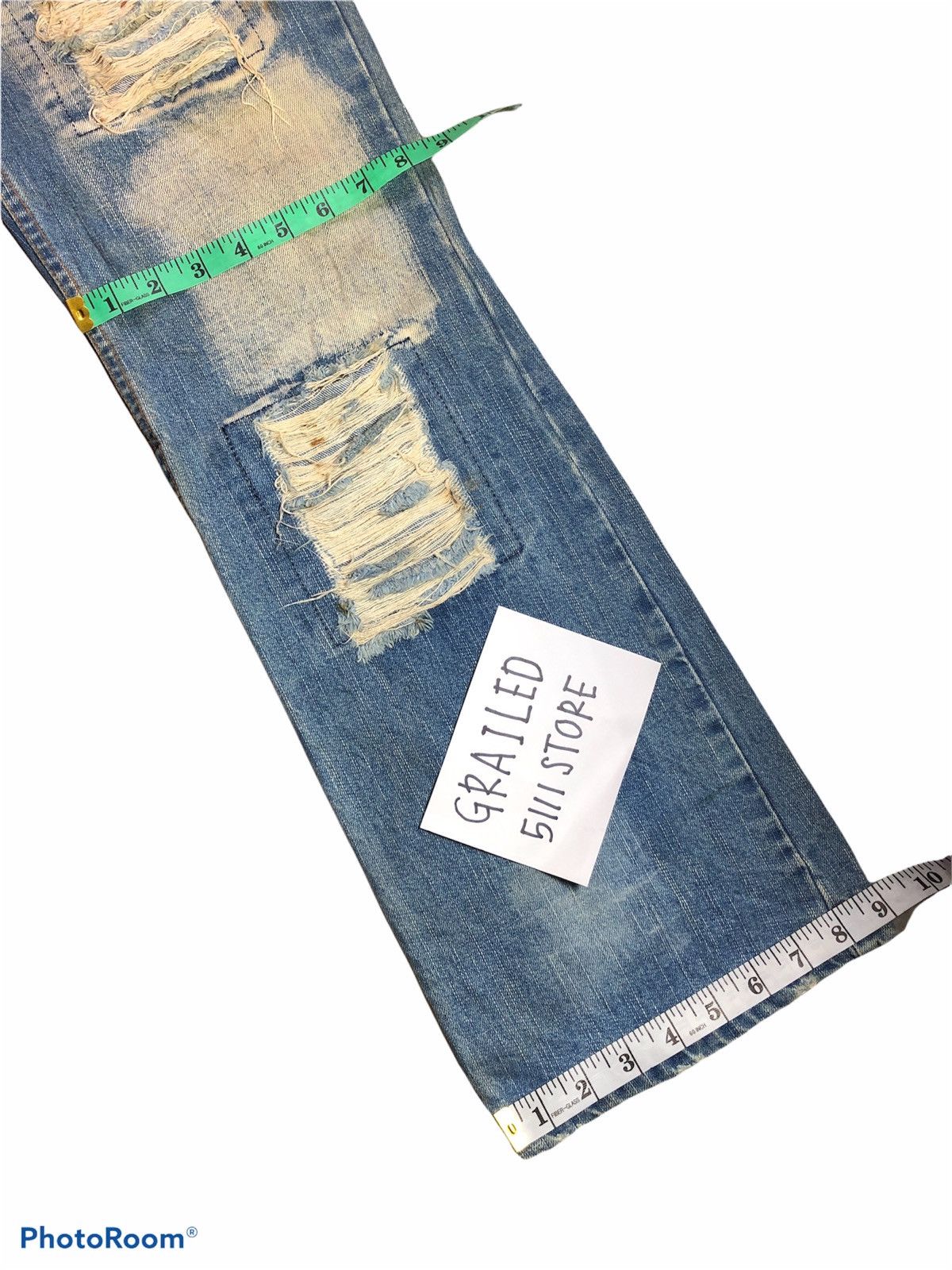 Japanese Brand RIPPED PATCHES DISTRESSED by Doll Jeans Size US 31 - 12 Thumbnail