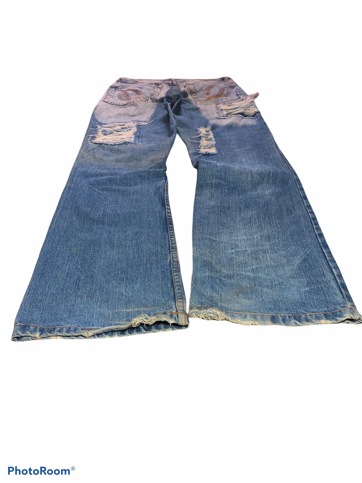 Japanese Brand RIPPED PATCHES DISTRESSED by Doll Jeans Size US 31 - 4 Thumbnail