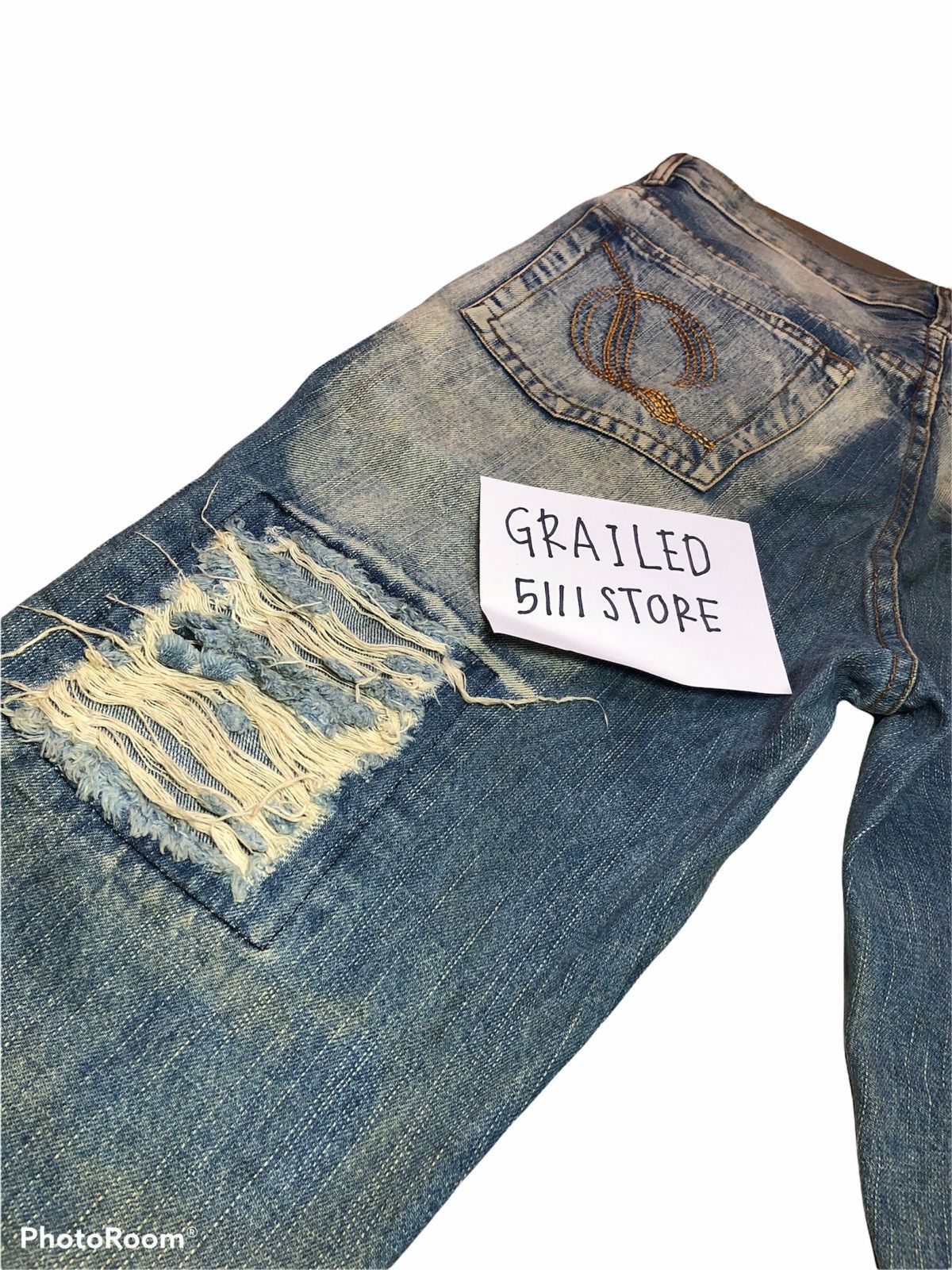 Japanese Brand RIPPED PATCHES DISTRESSED by Doll Jeans Size US 31 - 5 Thumbnail