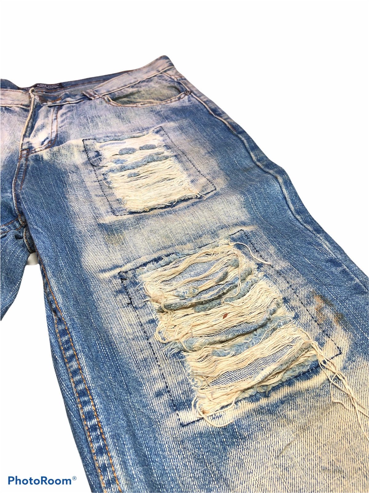 Japanese Brand RIPPED PATCHES DISTRESSED by Doll Jeans Size US 31 - 8 Thumbnail