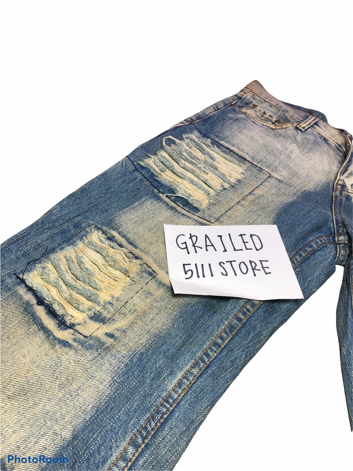 Japanese Brand RIPPED PATCHES DISTRESSED by Doll Jeans Size US 31 - 7 Thumbnail
