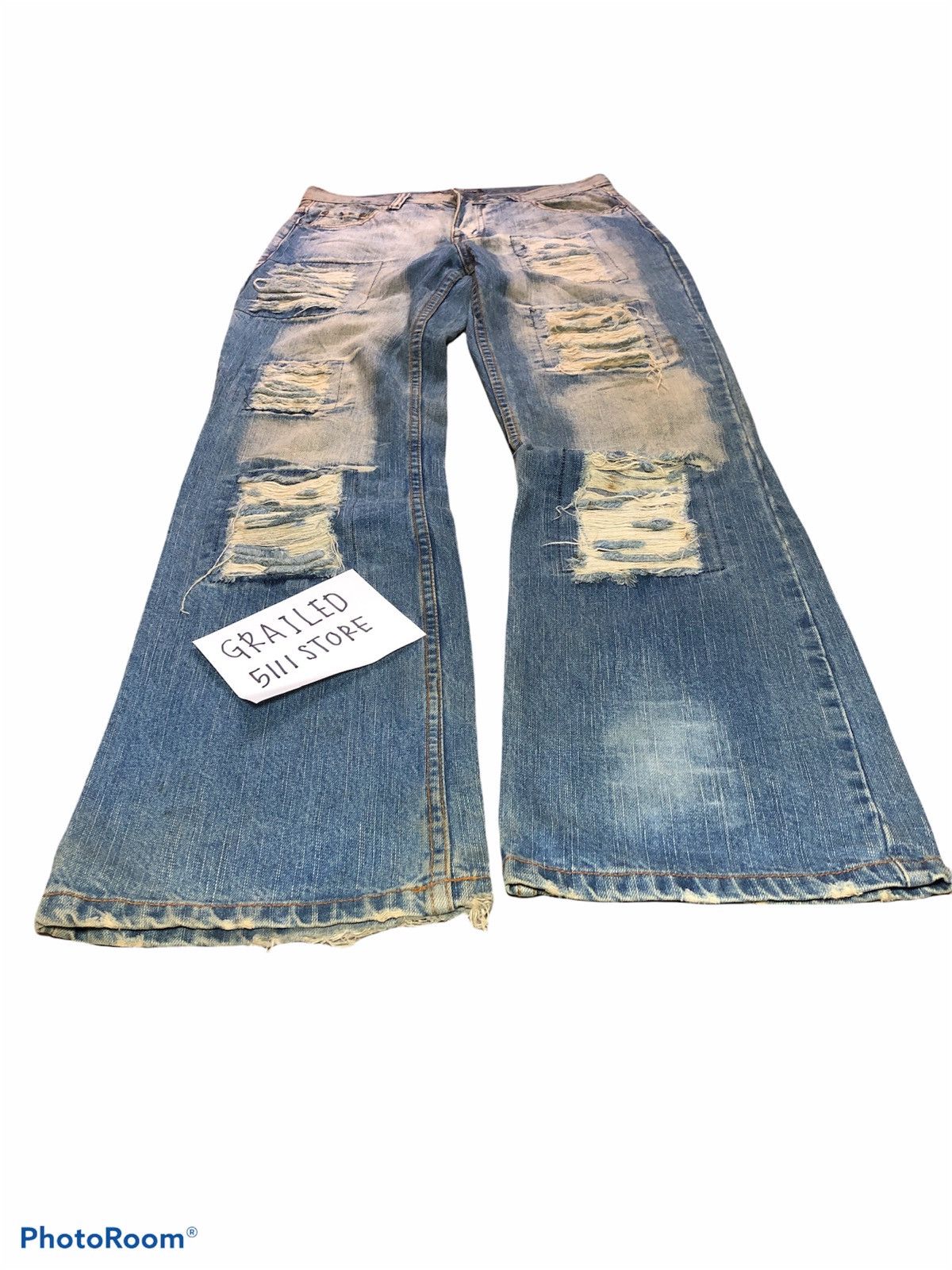 Japanese Brand RIPPED PATCHES DISTRESSED by Doll Jeans Size US 31 - 3 Thumbnail