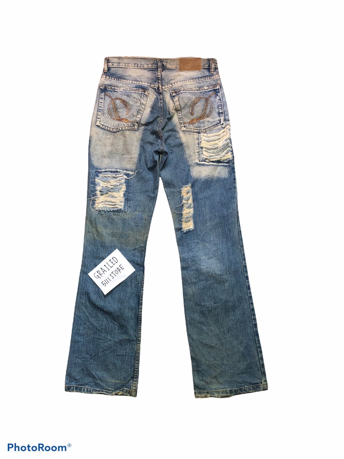 Japanese Brand RIPPED PATCHES DISTRESSED by Doll Jeans Size US 31 - 2 Thumbnail