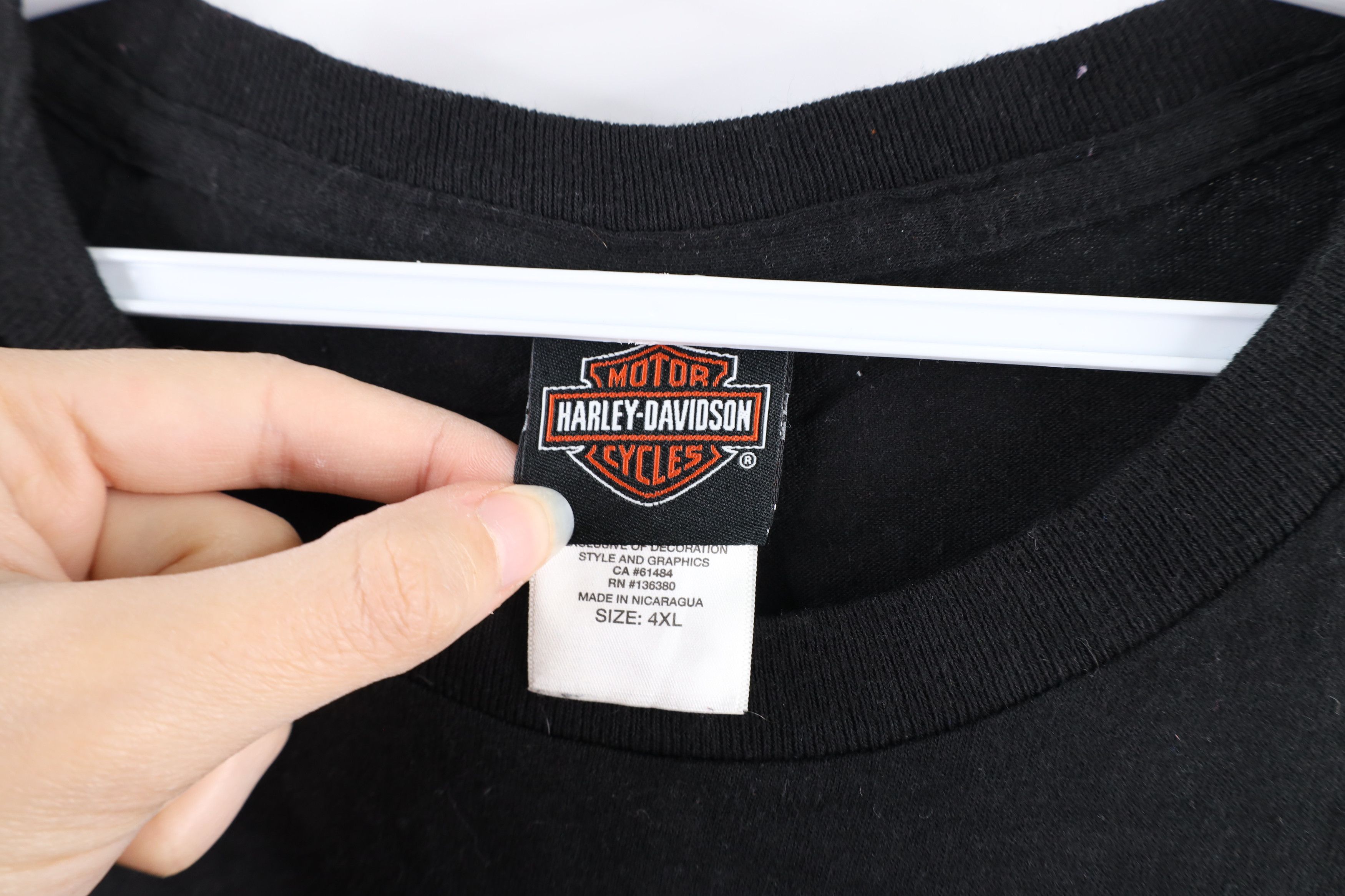 Harley Davidson × Vintage Harley Davidson Big Logo Out Double Sided T-Shirt Black Size US XXL / EU 58 / 5 - 4 Thumbnail