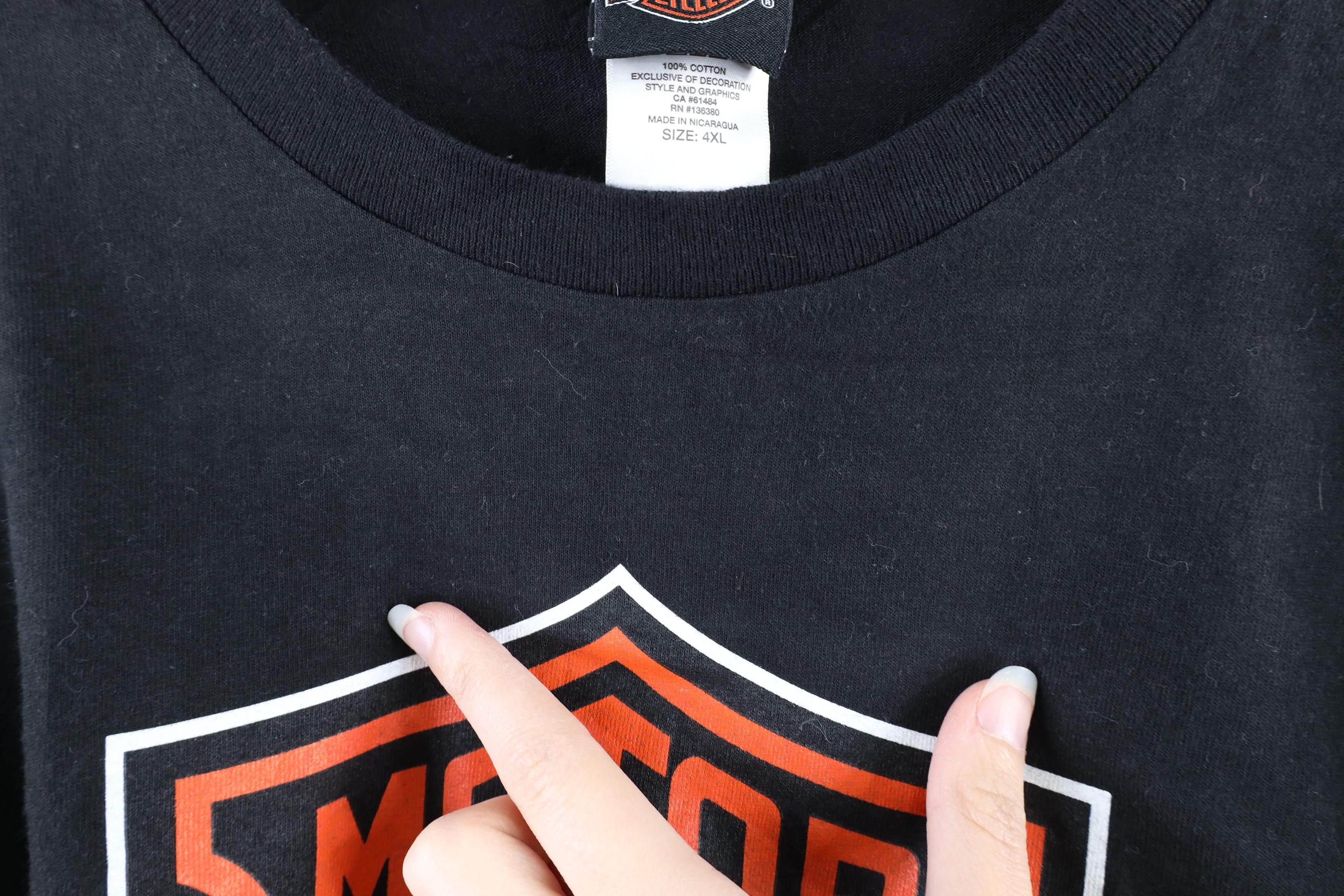 Harley Davidson × Vintage Harley Davidson Big Logo Out Double Sided T-Shirt Black Size US XXL / EU 58 / 5 - 5 Thumbnail