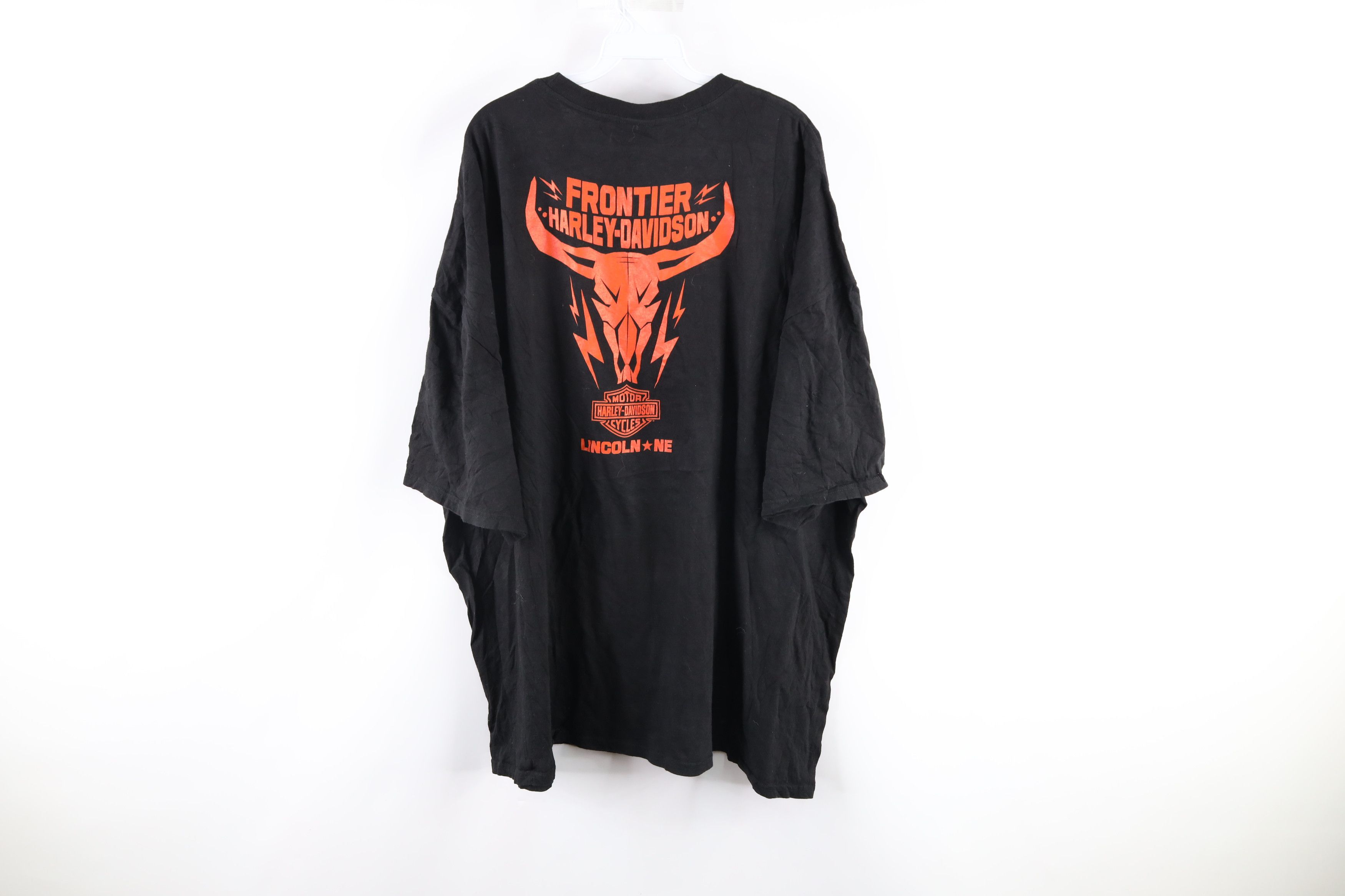 Harley Davidson × Vintage Harley Davidson Big Logo Out Double Sided T-Shirt Black Size US XXL / EU 58 / 5 - 6 Thumbnail