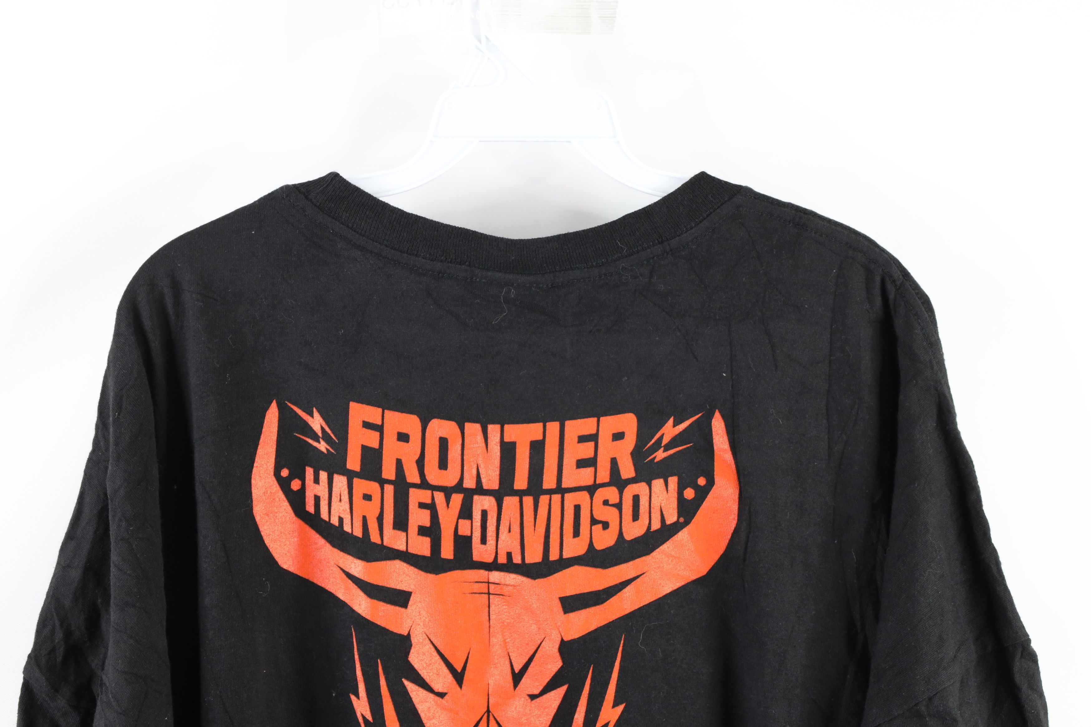 Harley Davidson × Vintage Harley Davidson Big Logo Out Double Sided T-Shirt Black Size US XXL / EU 58 / 5 - 7 Thumbnail