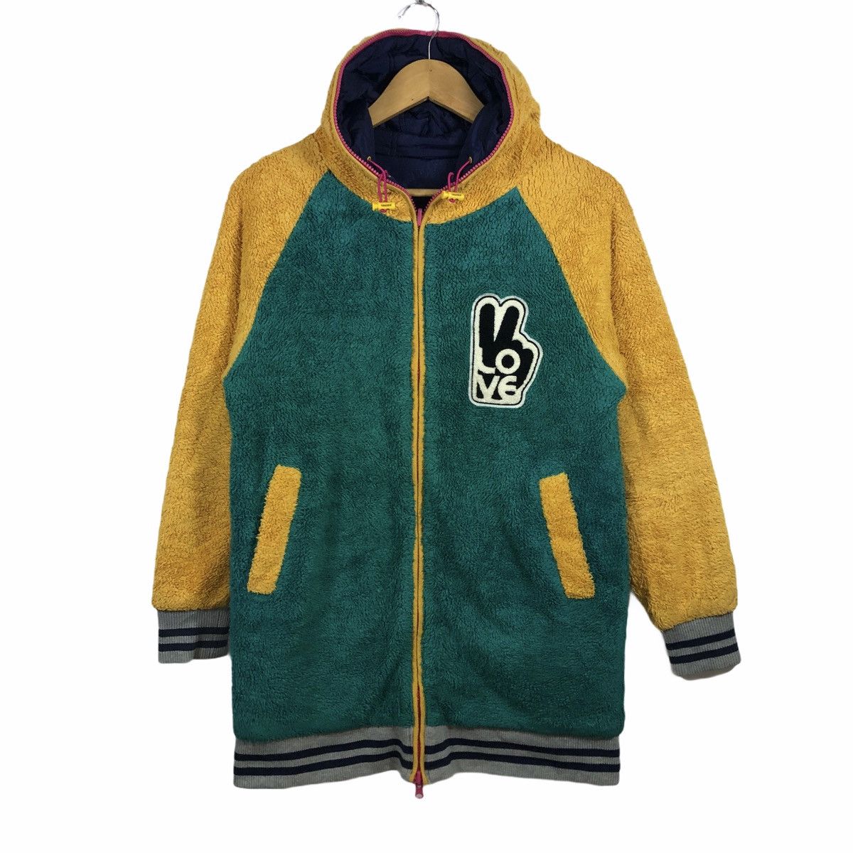 image of Archival Clothing Laundry Multicolour Reversible Fleece Sweater, Men's (Size Medium)