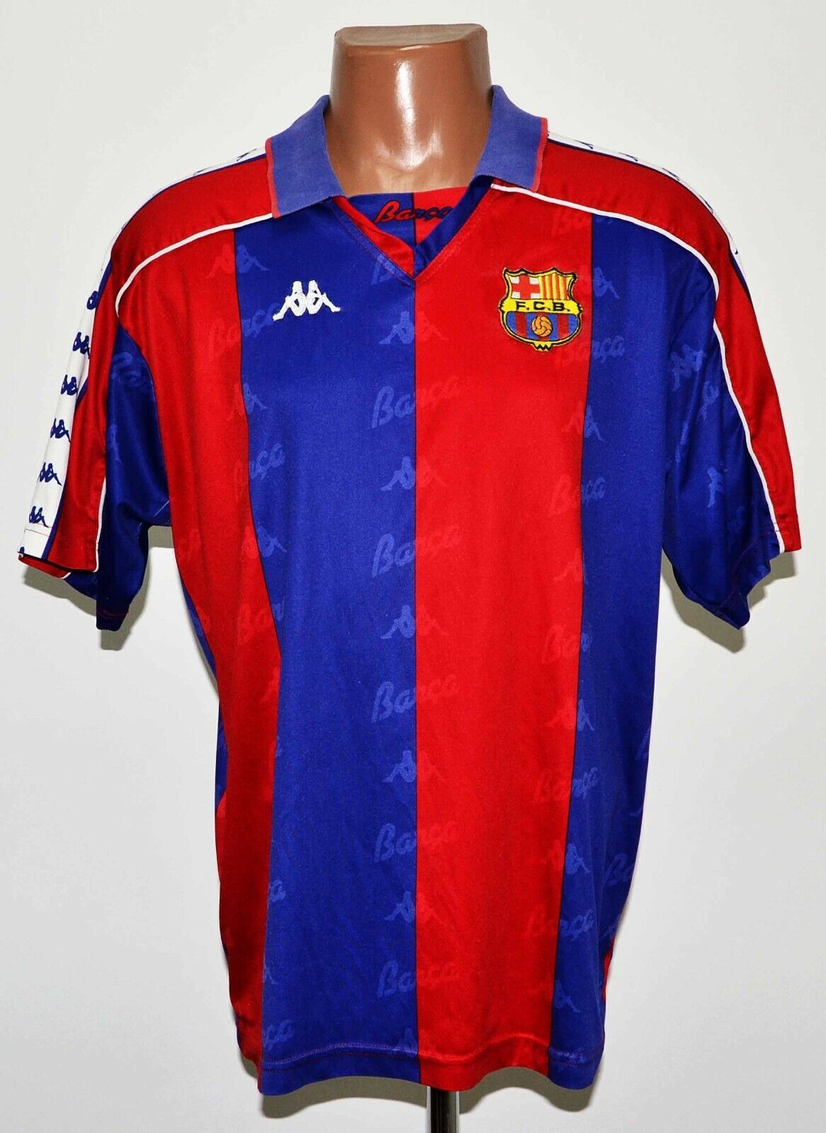 hot barcelona 1992/1995 home football shirt jersey kappa size l