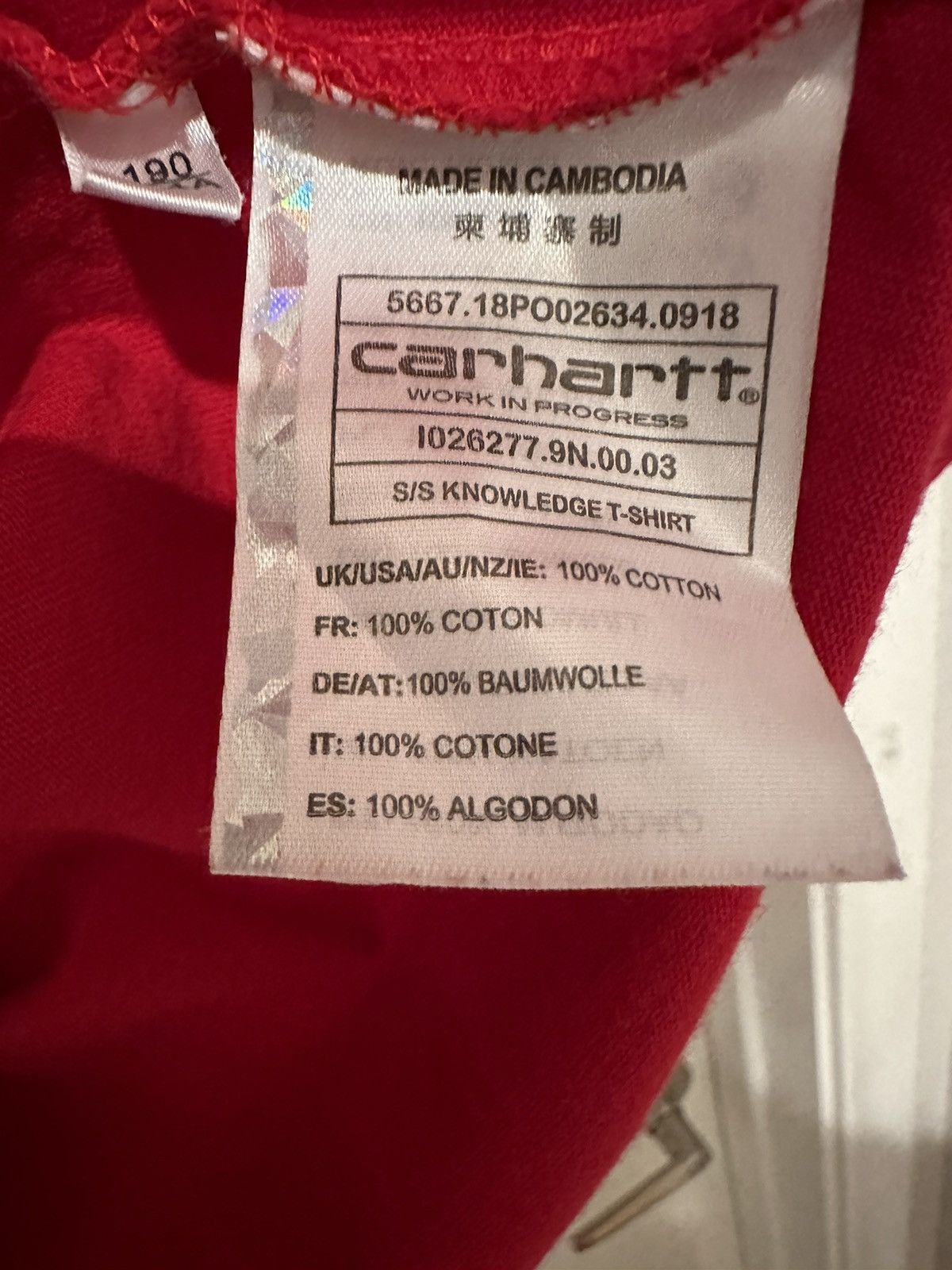 Carhartt × Carhartt Wip Carhartt WIP Red Logo T Shirt Size XXL Size US XL / EU 56 / 4 - 5 Thumbnail