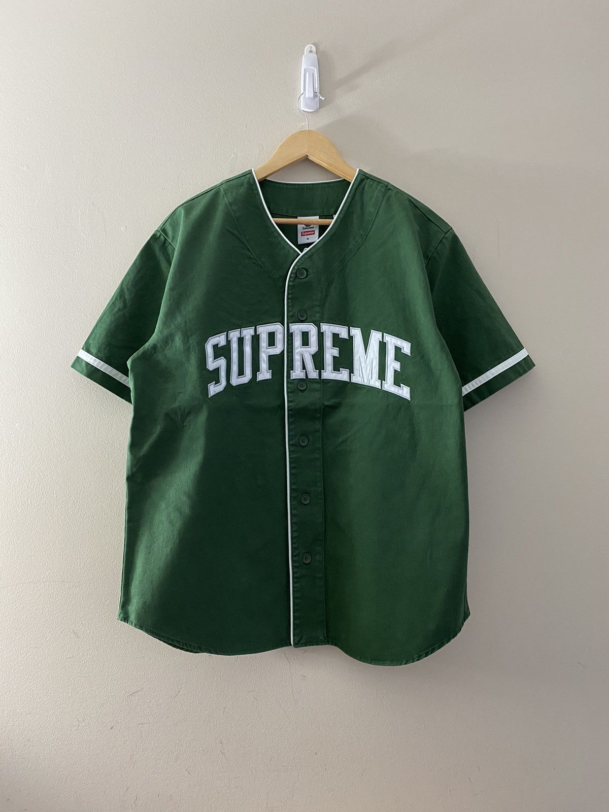 Supreme Mitchell & Ness Satin Baseball Jersey White Men's - SS23 - US