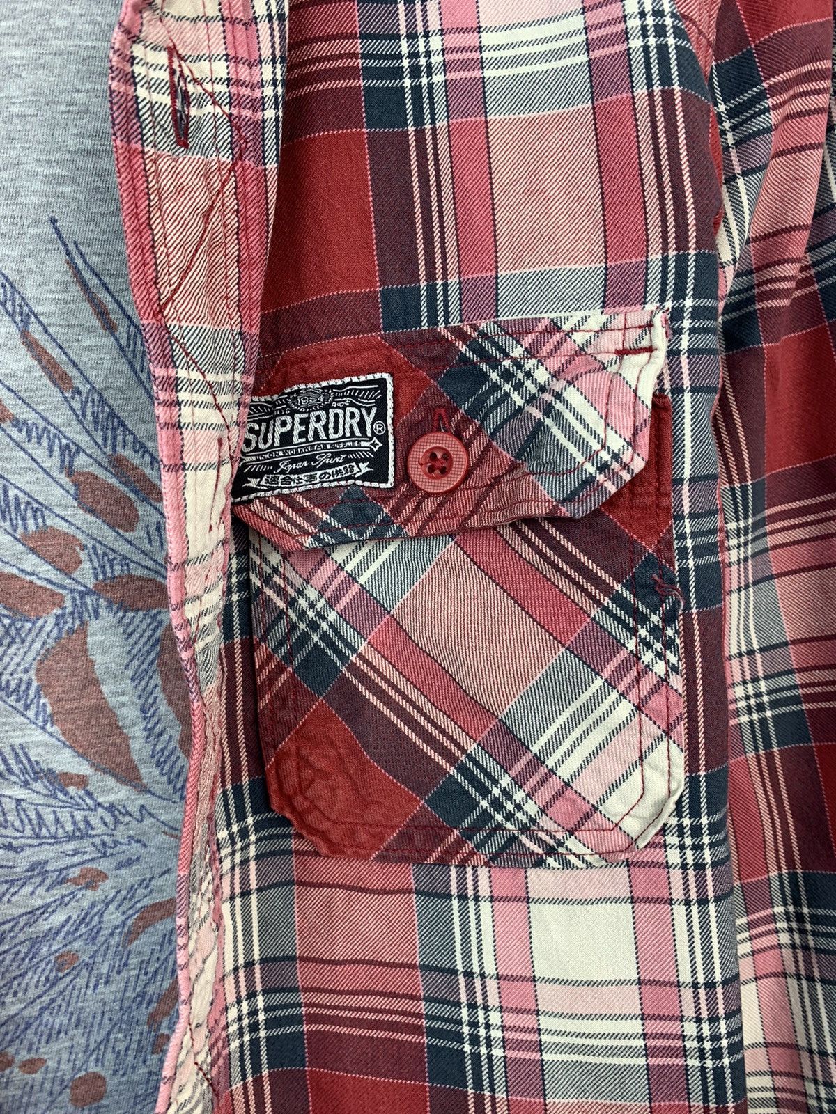 Flannel × Superdry × Vintage Vintage Superdry Flannel Plaid Pocket Shirt Travis style Size US S / EU 44-46 / 1 - 5 Thumbnail