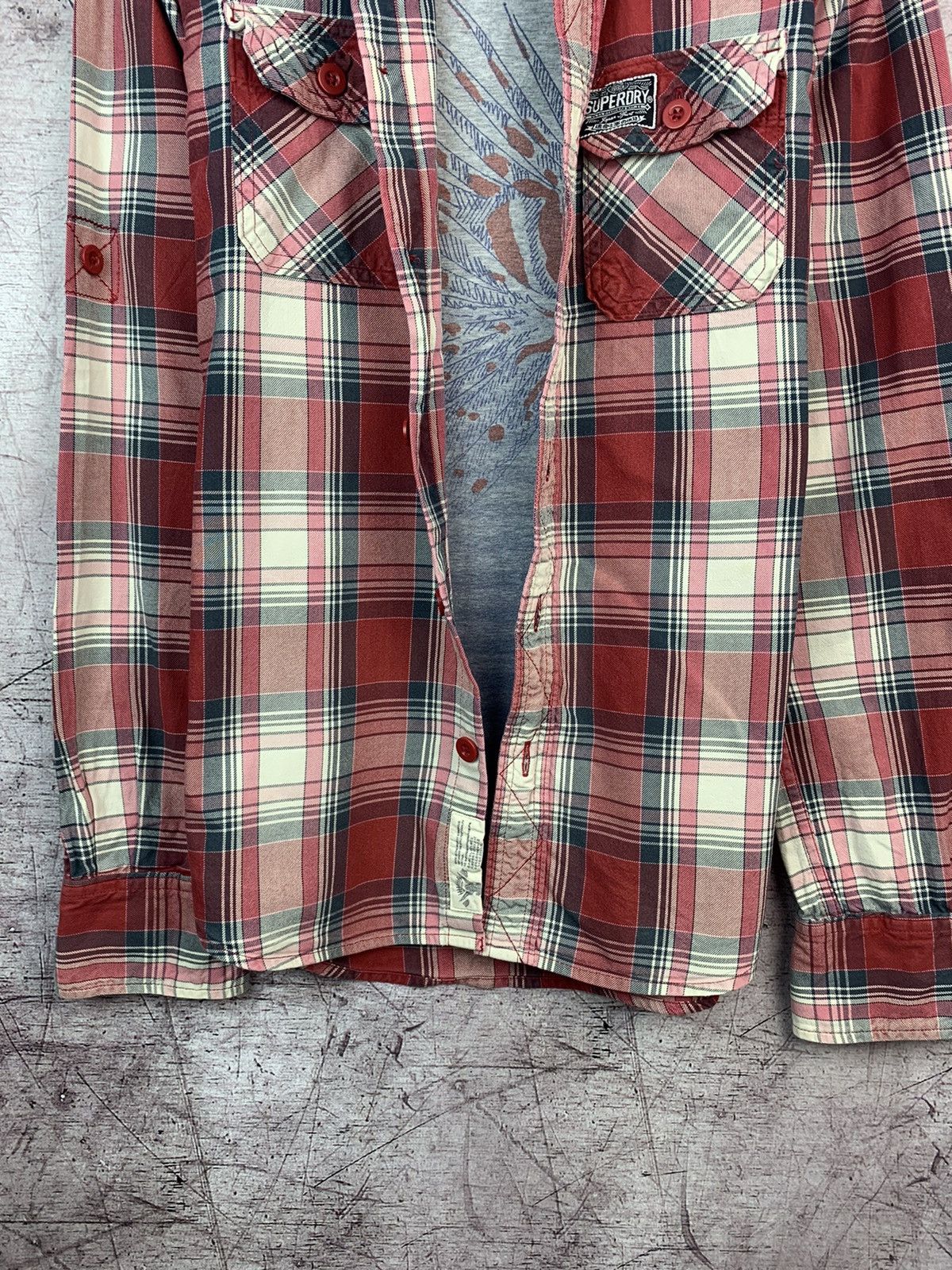 Flannel × Superdry × Vintage Vintage Superdry Flannel Plaid Pocket Shirt Travis style Size US S / EU 44-46 / 1 - 6 Thumbnail