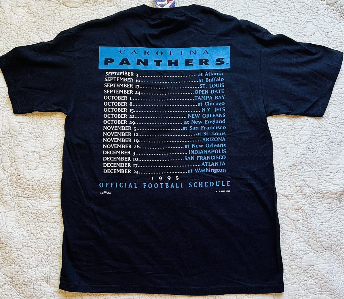 NFL Vintage RARE 1995 Carolina Panthers T-shirt Size US L / EU 52-54 / 3 - 3 Thumbnail