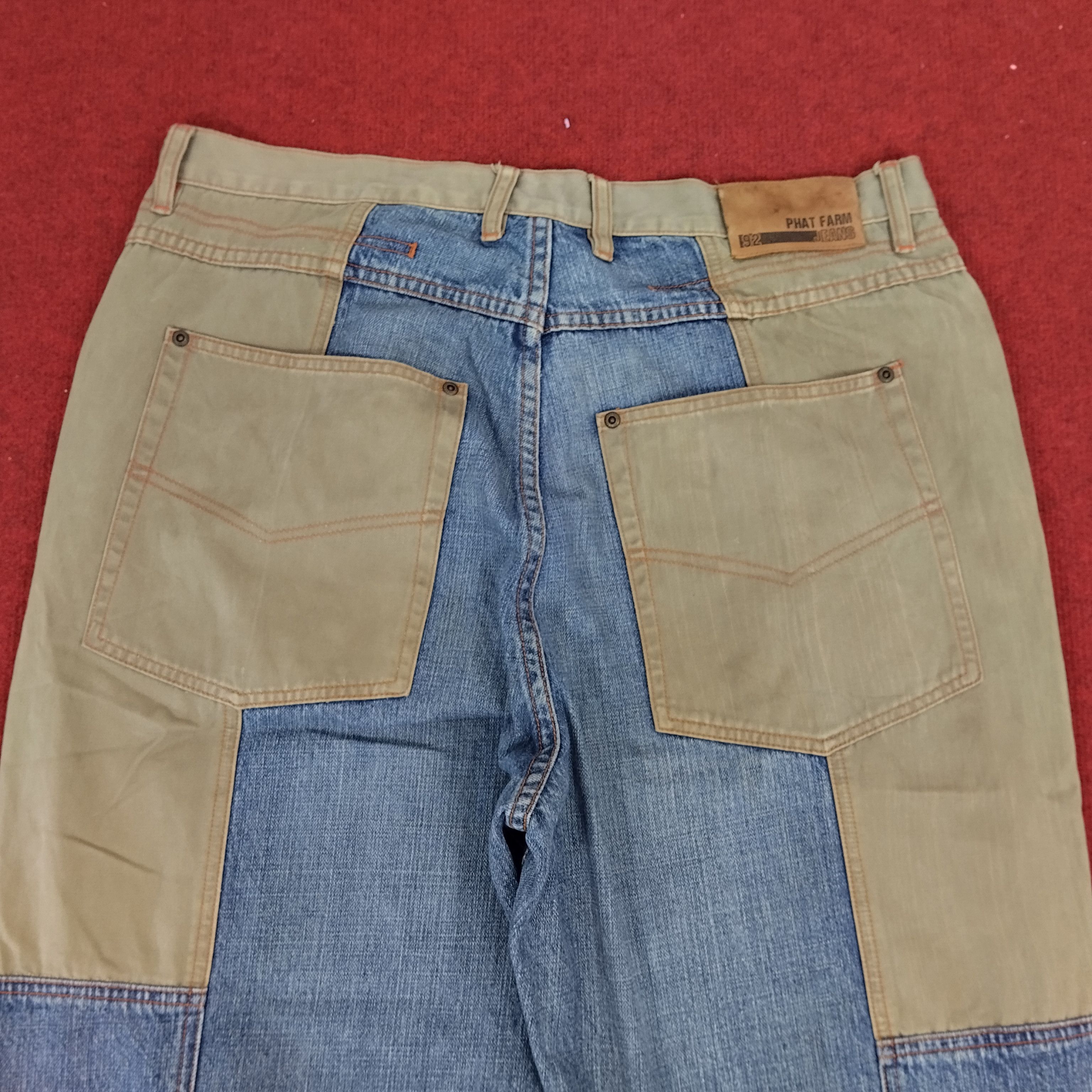 Japanese Brand Phat Farm Patchwork Style Distressed Denim Jeans dp1 Size US 37 - 6 Thumbnail