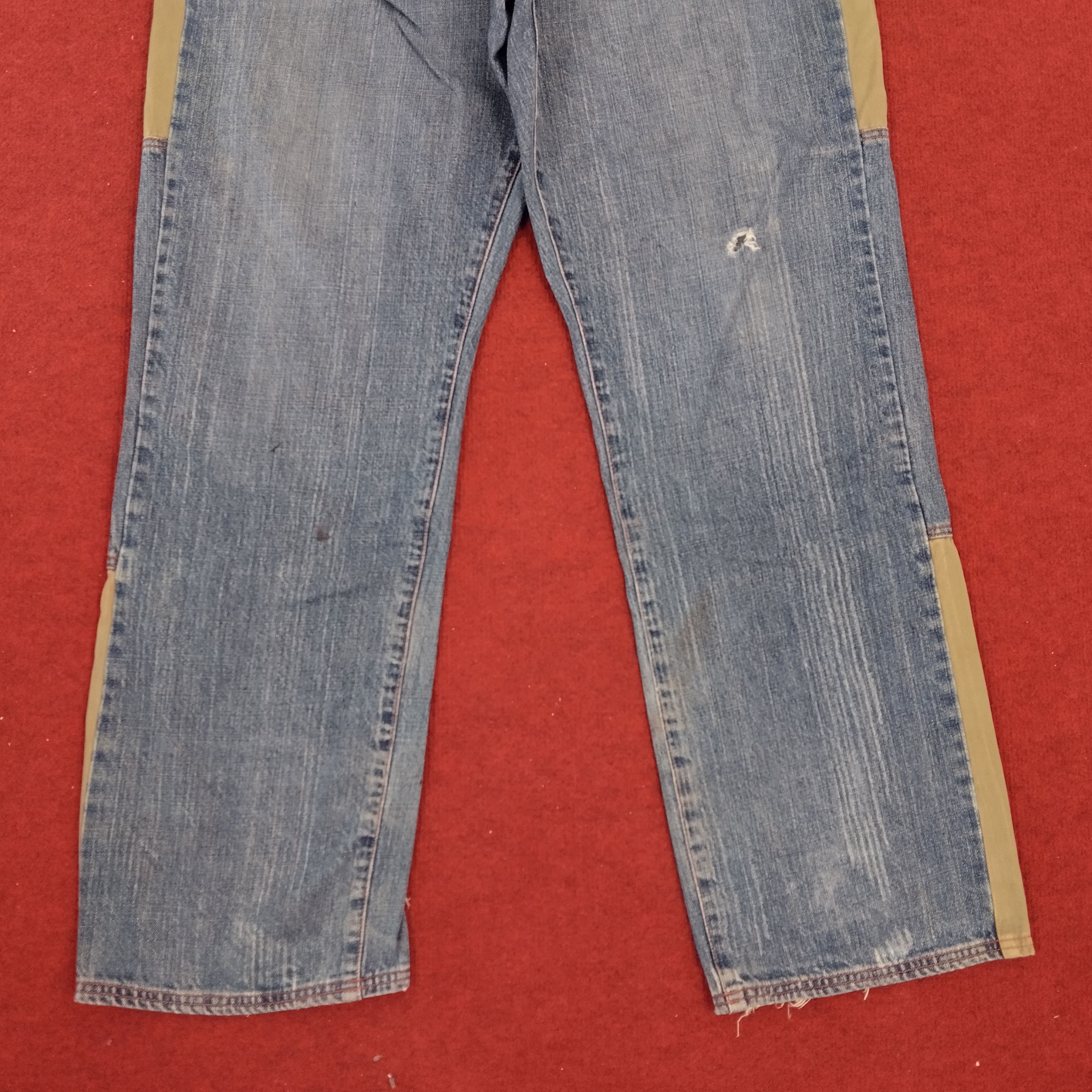 Japanese Brand Phat Farm Patchwork Style Distressed Denim Jeans dp1 Size US 37 - 3 Thumbnail