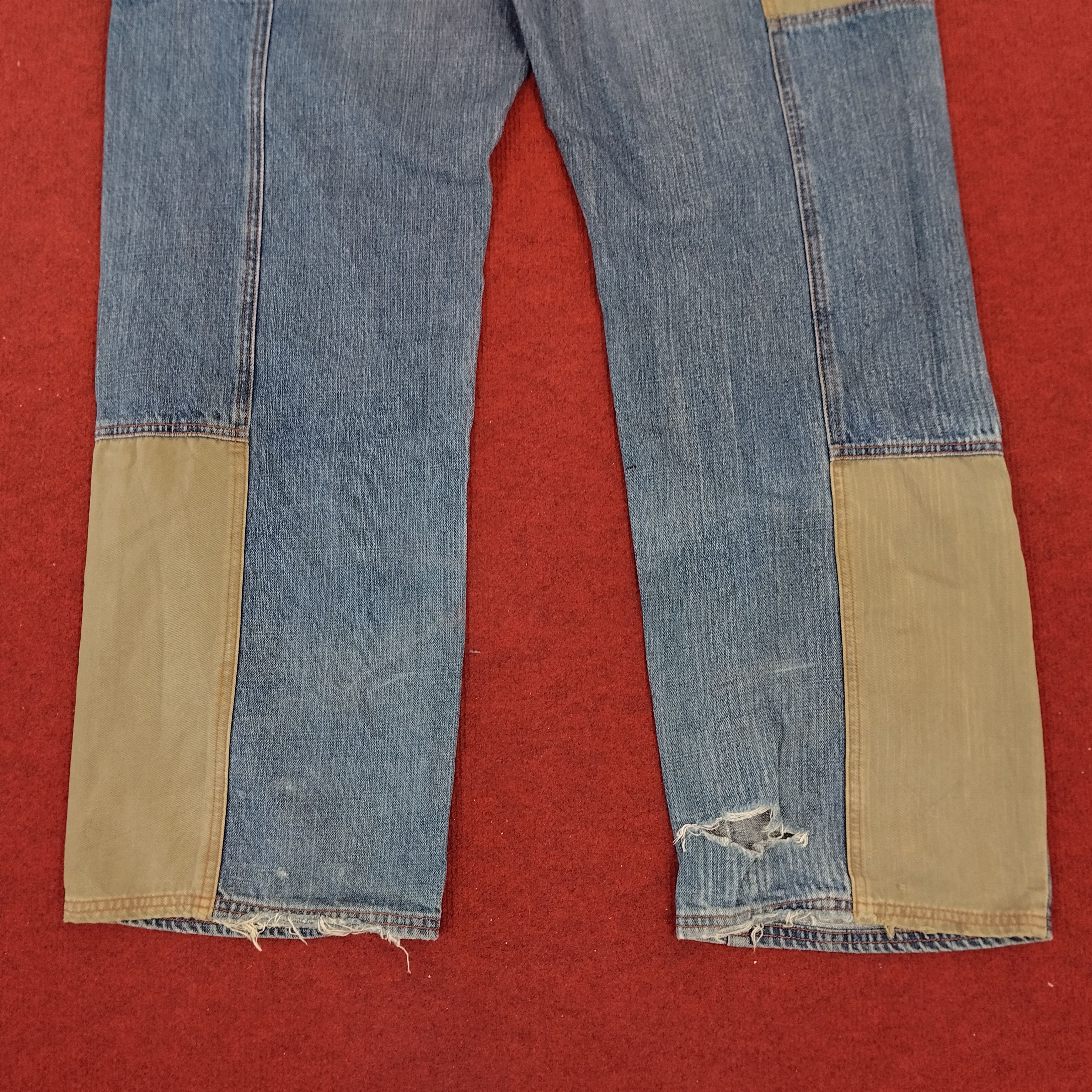 Japanese Brand Phat Farm Patchwork Style Distressed Denim Jeans dp1 Size US 37 - 5 Thumbnail