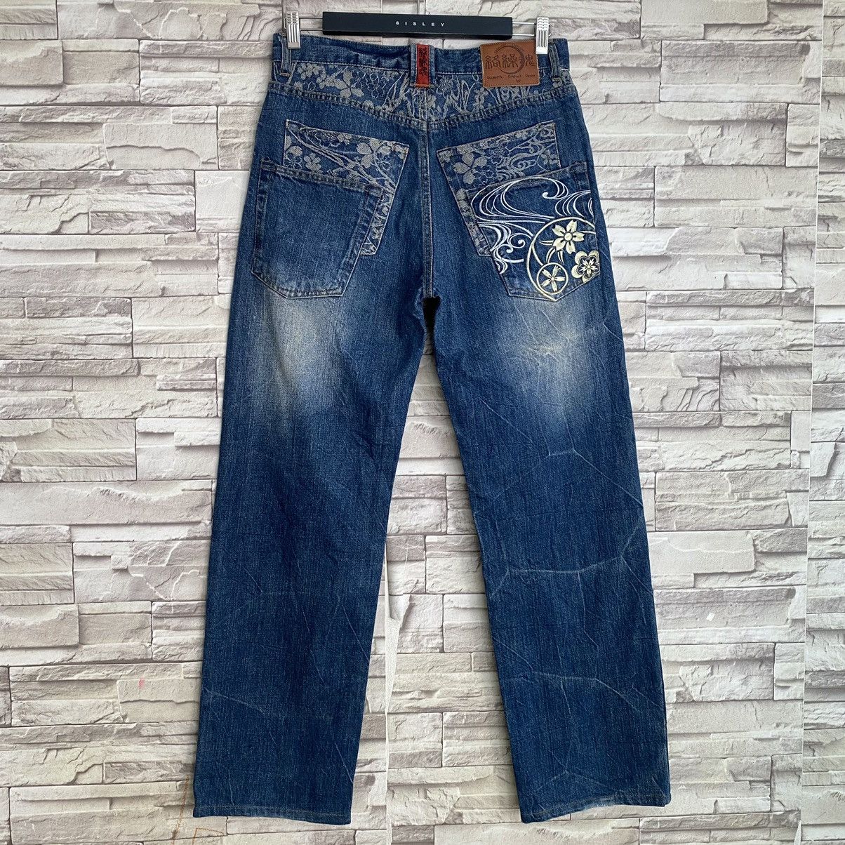 Karakuri Tamashii Karakuri Tamashii Denim Embroidery Jeans Multipocket Size US 31 - 10 Thumbnail