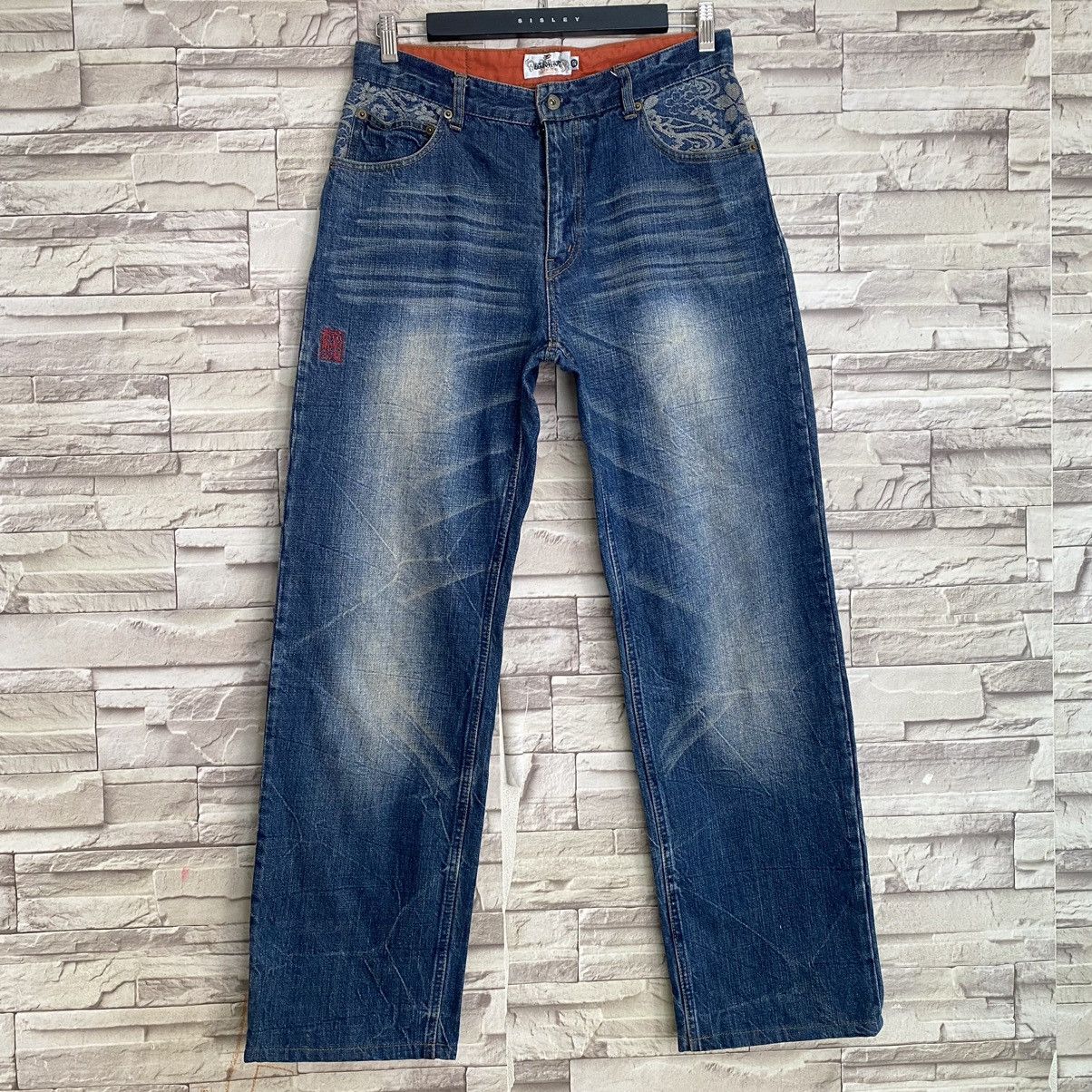 Karakuri Tamashii Karakuri Tamashii Denim Embroidery Jeans Multipocket Size US 31 - 4 Thumbnail