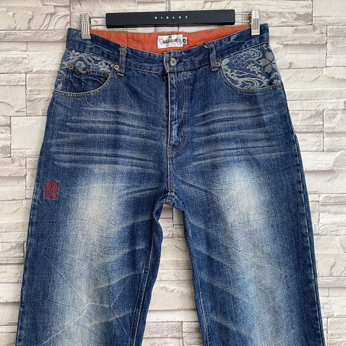 Karakuri Tamashii Karakuri Tamashii Denim Embroidery Jeans Multipocket Size US 31 - 5 Thumbnail