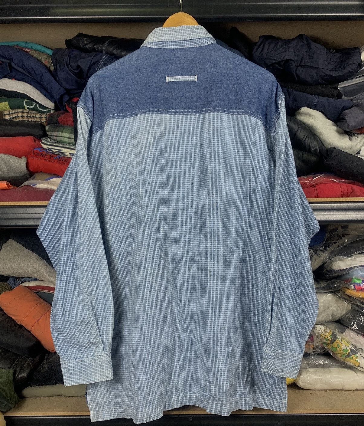Vintage Vintage 80s Uncle King Union Made Denim Flannel Shirt Size US L / EU 52-54 / 3 - 2 Thumbnail