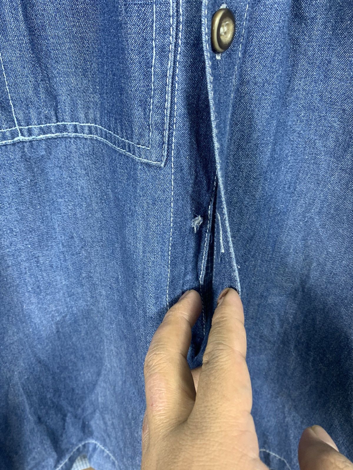 Vintage Vintage 80s Uncle King Union Made Denim Flannel Shirt Size US L / EU 52-54 / 3 - 3 Thumbnail