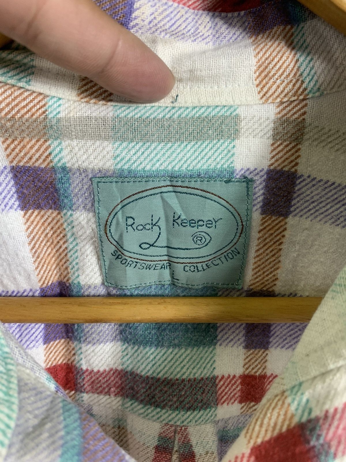 Japanese Brand Vintage 90s Rock Keeper Flannel Shirt Button Ups Size US L / EU 52-54 / 3 - 5 Thumbnail