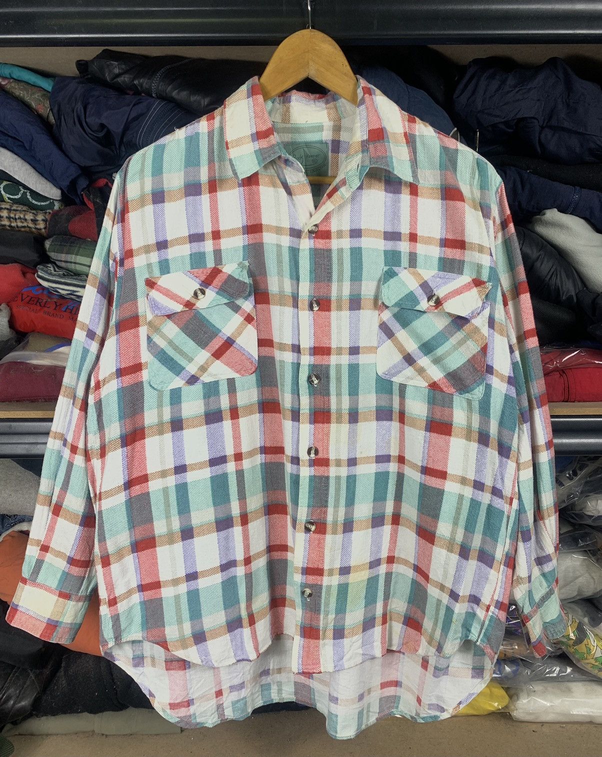Japanese Brand Vintage 90s Rock Keeper Flannel Shirt Button Ups Size US L / EU 52-54 / 3 - 1 Thumbnail