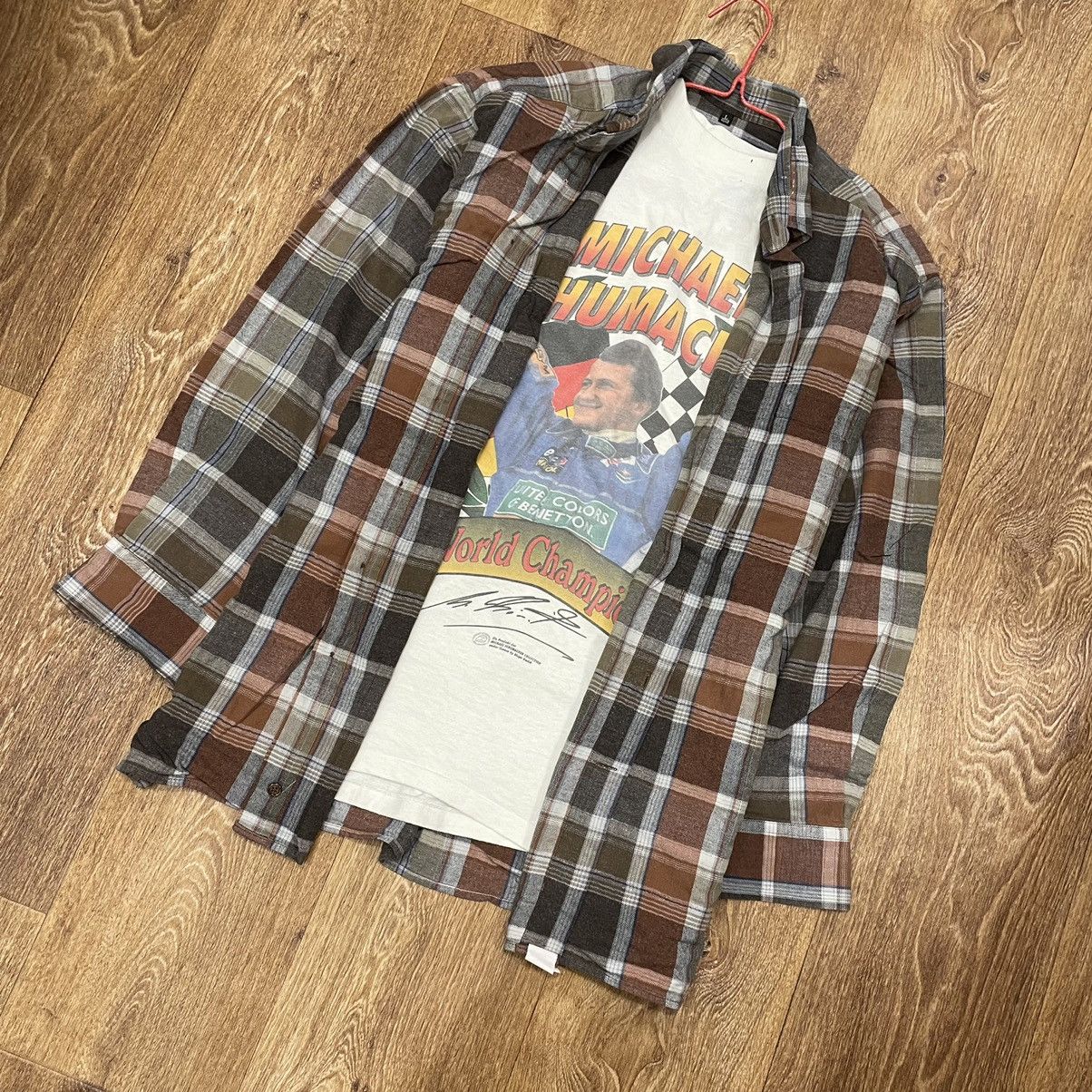 Vintage Vintage 90s Checkered Flannel Shirt Oversized Workwear Brown Size US L / EU 52-54 / 3 - 2 Thumbnail