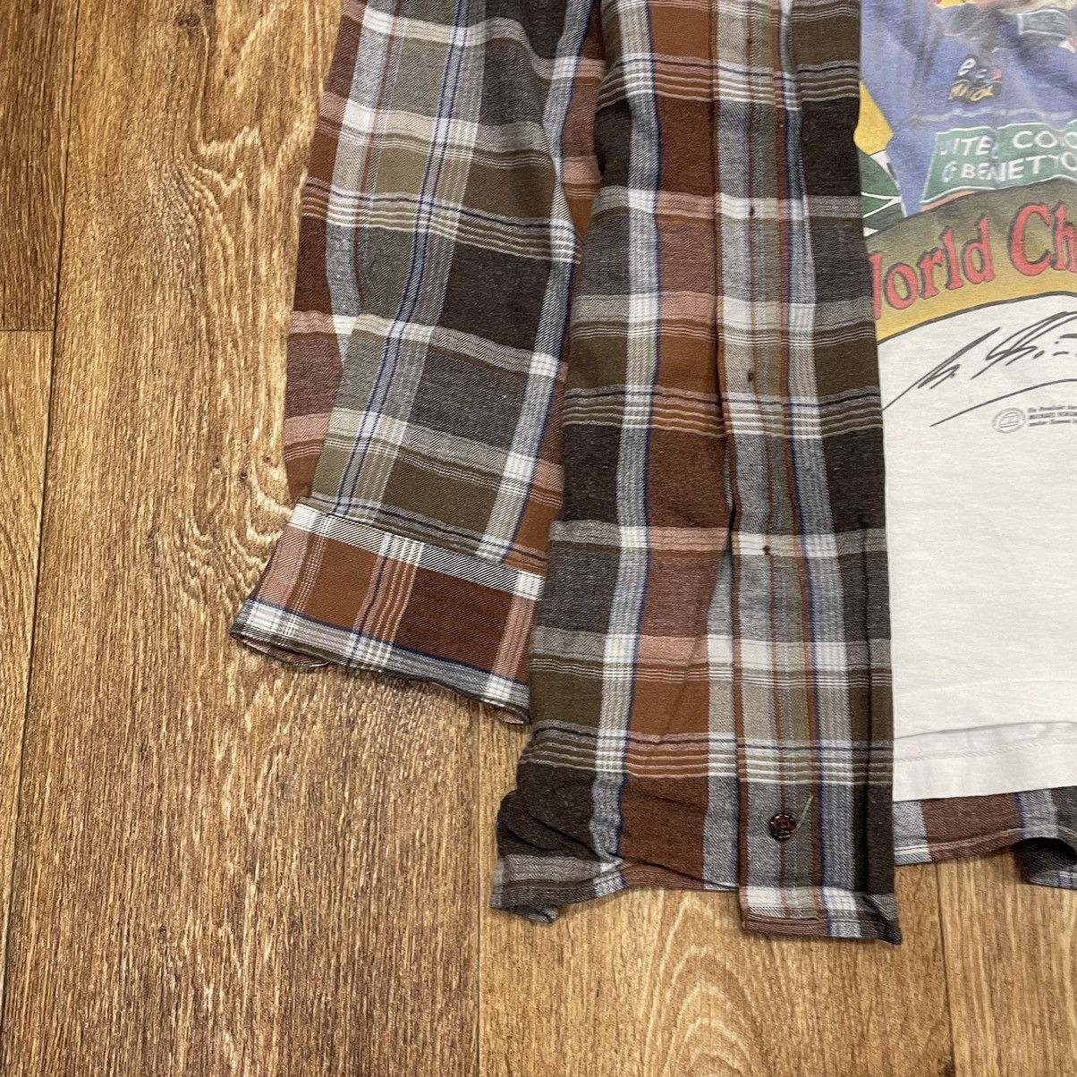 Vintage Vintage 90s Checkered Flannel Shirt Oversized Workwear Brown Size US L / EU 52-54 / 3 - 4 Thumbnail