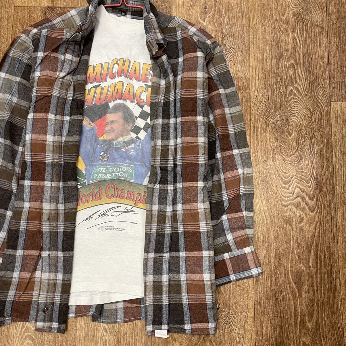 Vintage Vintage 90s Checkered Flannel Shirt Oversized Workwear Brown Size US L / EU 52-54 / 3 - 3 Thumbnail