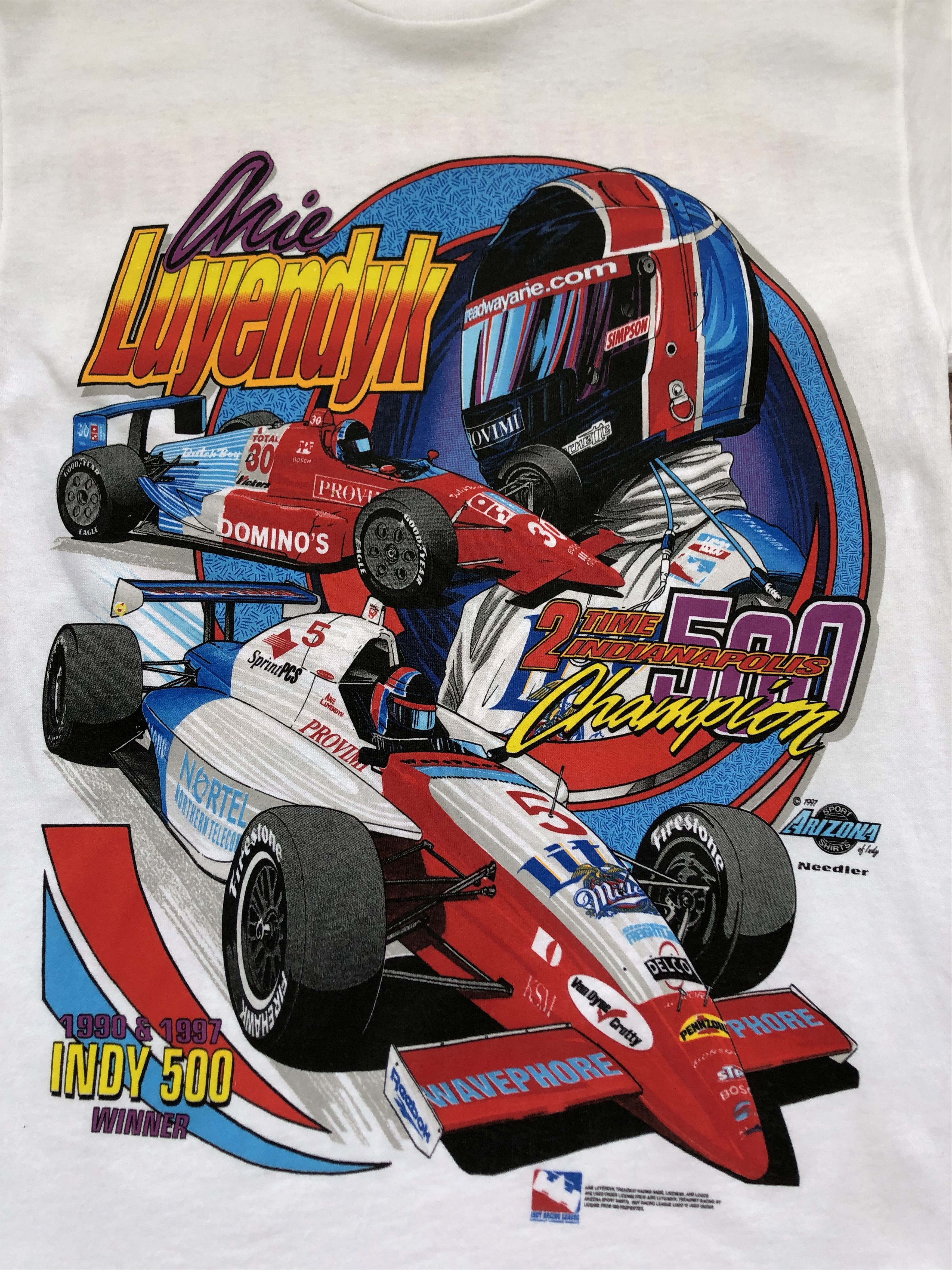 All Sport × Vintage Vintage Arie Luyendyk Racing Tee Y2K Drill Hype Mens White Size US S / EU 44-46 / 1 - 4 Thumbnail