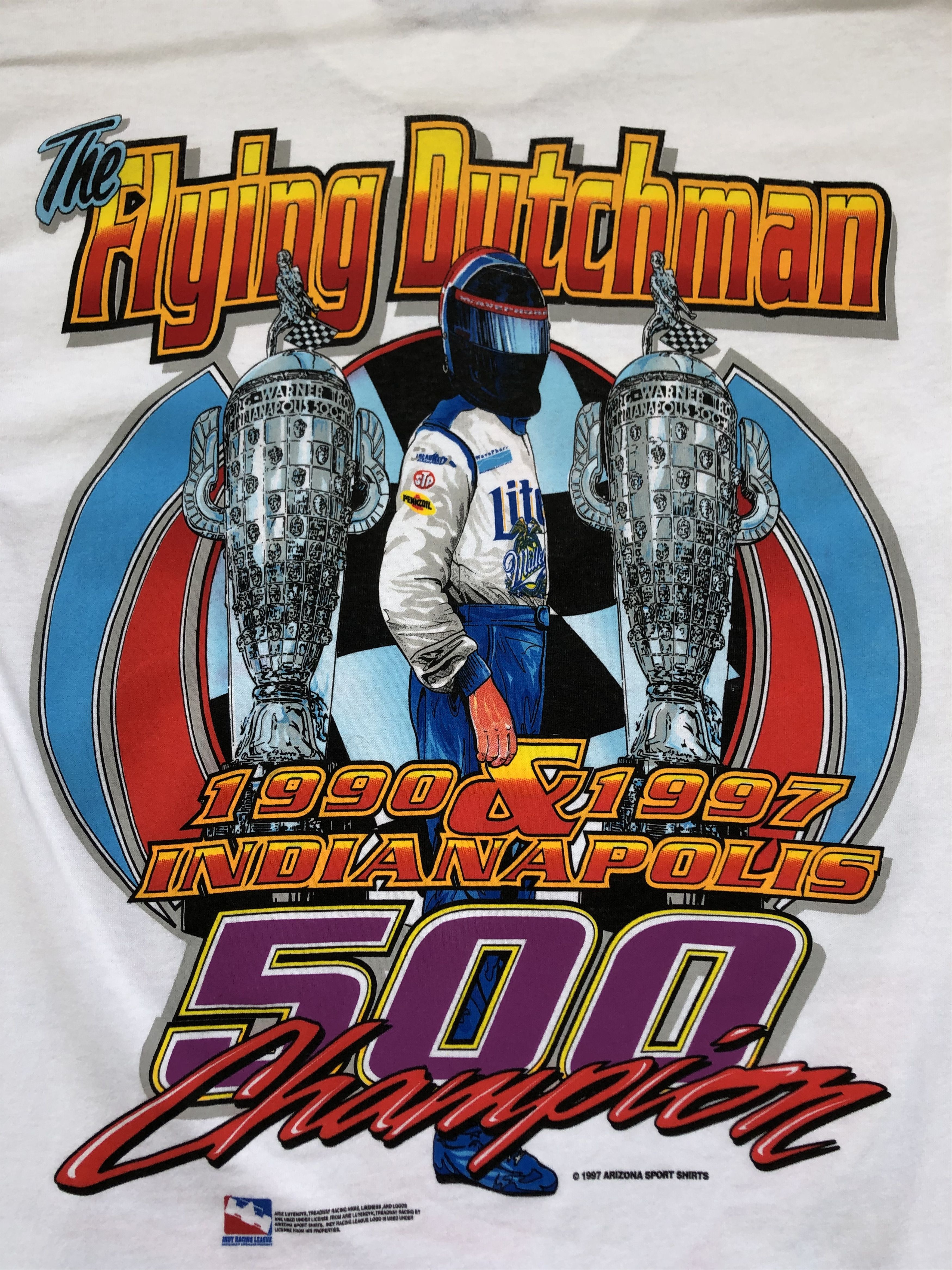 All Sport × Vintage Vintage Arie Luyendyk Racing Tee Y2K Drill Hype Mens White Size US S / EU 44-46 / 1 - 17 Thumbnail