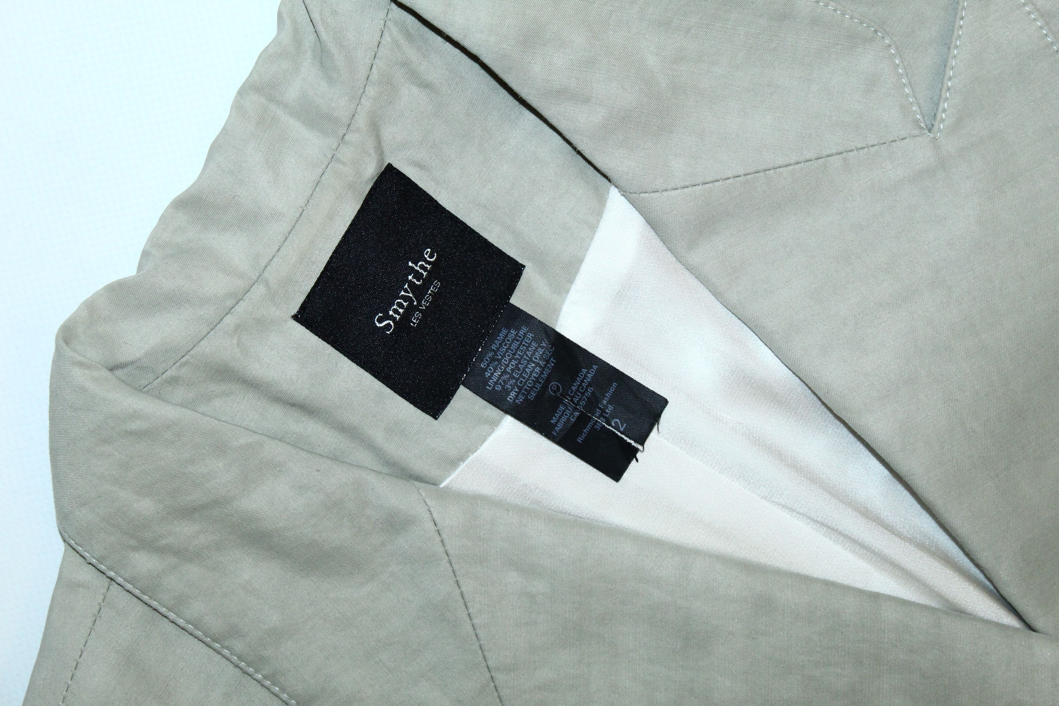 SMYTHE Smythe Les Vestes Ramie Viscose Lightweight Coat Size XS / US 0-2 / IT 36-38 - 3 Thumbnail