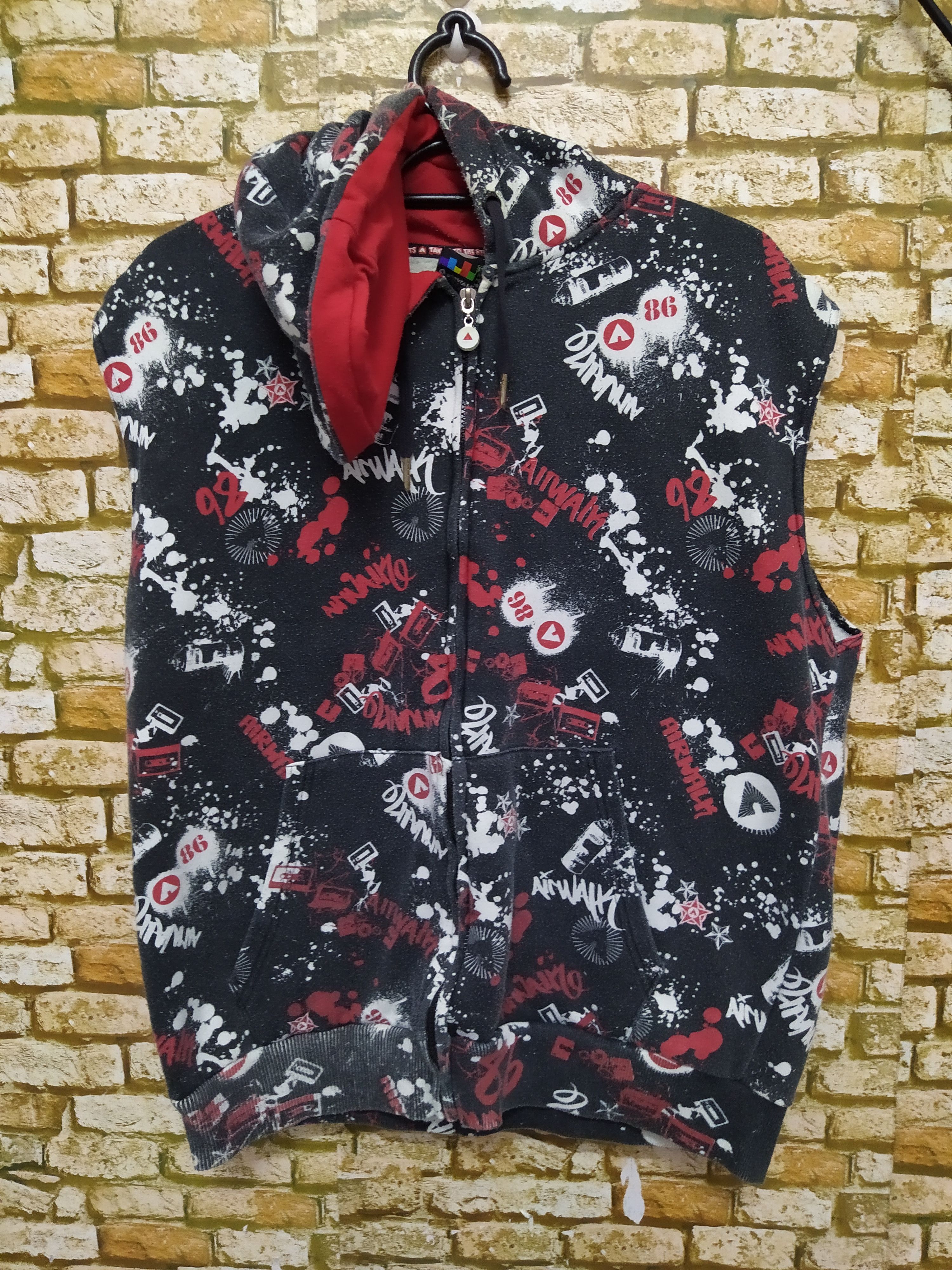 Airwalk × Vintage 90s AIRWALK FULL PRINT HOODIE SWEATSHIRT (B739) Size US L / EU 52-54 / 3 - 1 Thumbnail