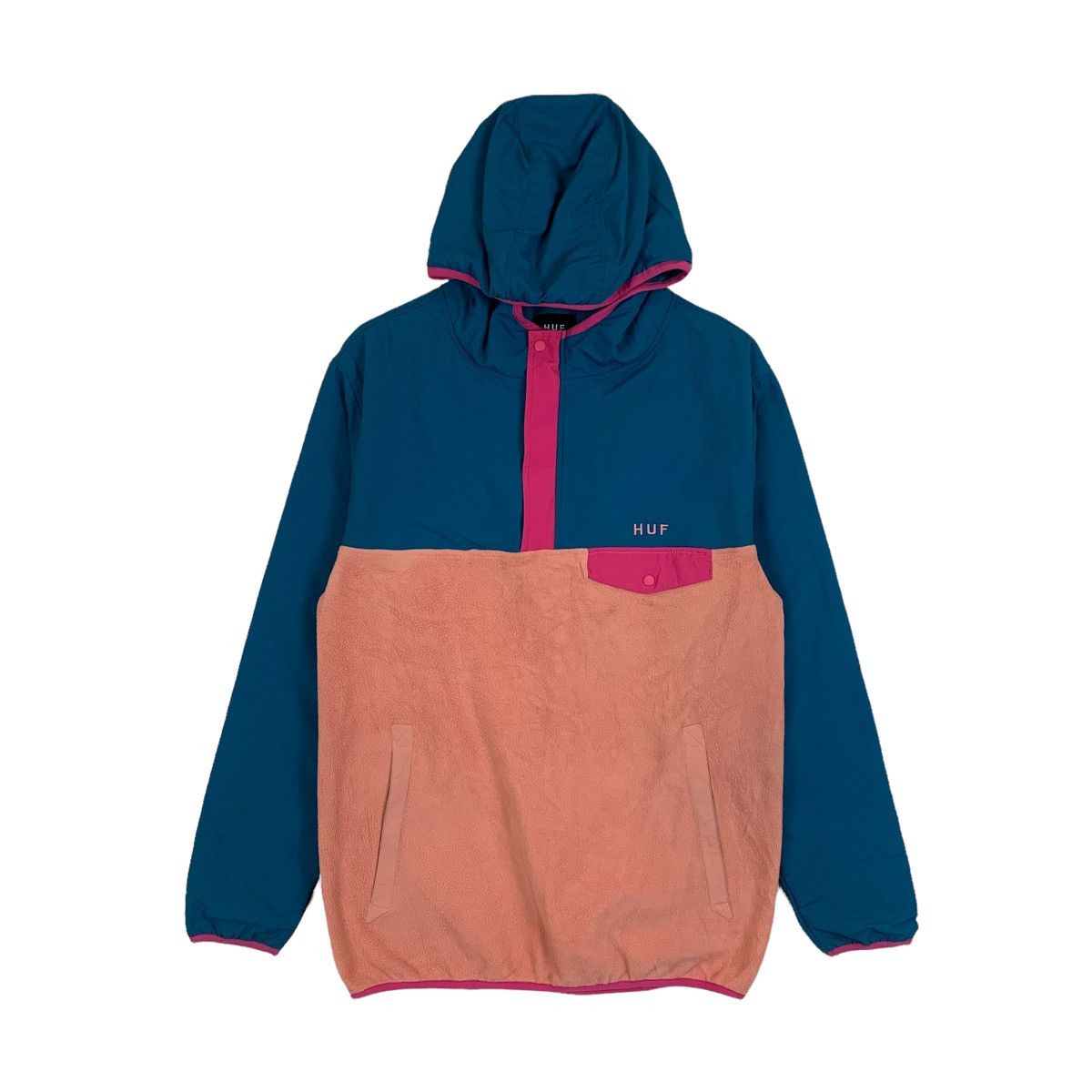 Huf HUF Small Logo Snap-T Design Fleece Hoodie Pullover Jumper Size US M / EU 48-50 / 2 - 1 Thumbnail
