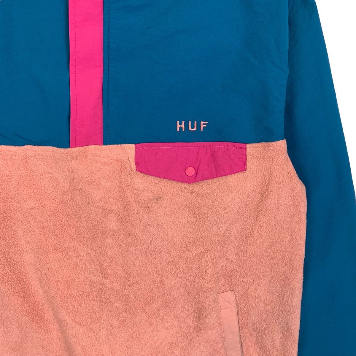Huf HUF Small Logo Snap-T Design Fleece Hoodie Pullover Jumper Size US M / EU 48-50 / 2 - 10 Thumbnail