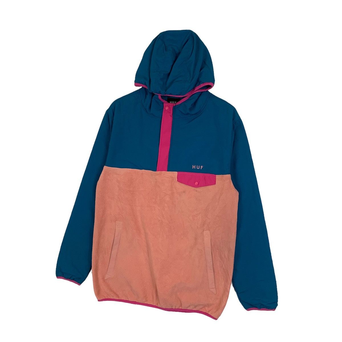Huf HUF Small Logo Snap-T Design Fleece Hoodie Pullover Jumper Size US M / EU 48-50 / 2 - 4 Thumbnail