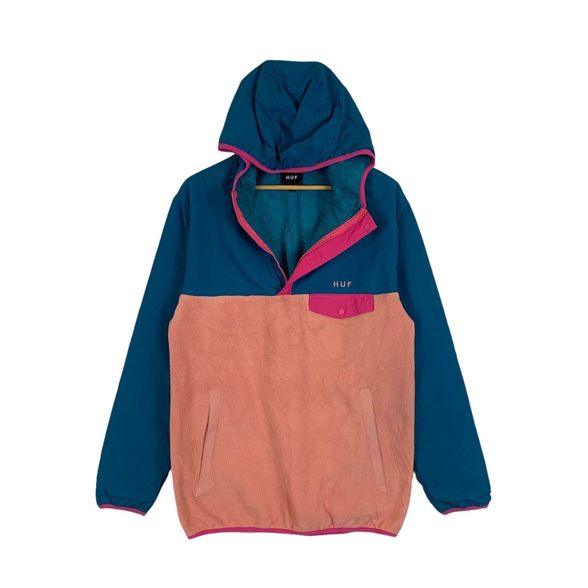 Huf HUF Small Logo Snap-T Design Fleece Hoodie Pullover Jumper Size US M / EU 48-50 / 2 - 3 Thumbnail