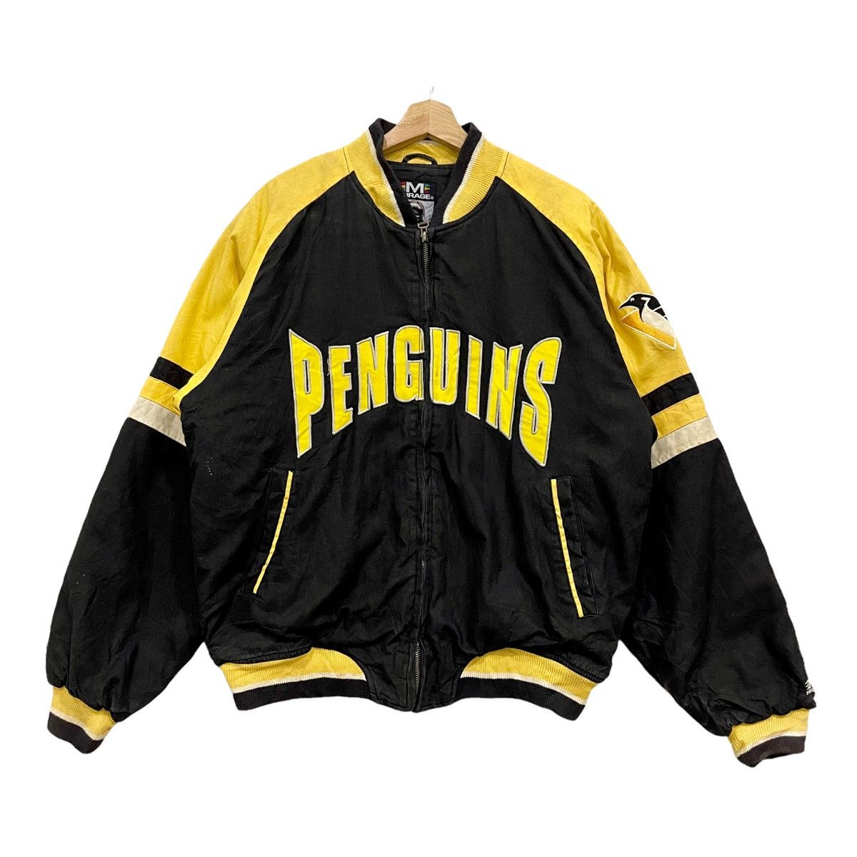 NHL Vtg 90s Pittsburgh Penguins NHL Hockey Bomber Jacket Size US M / EU 48-50 / 2 - 2 Thumbnail
