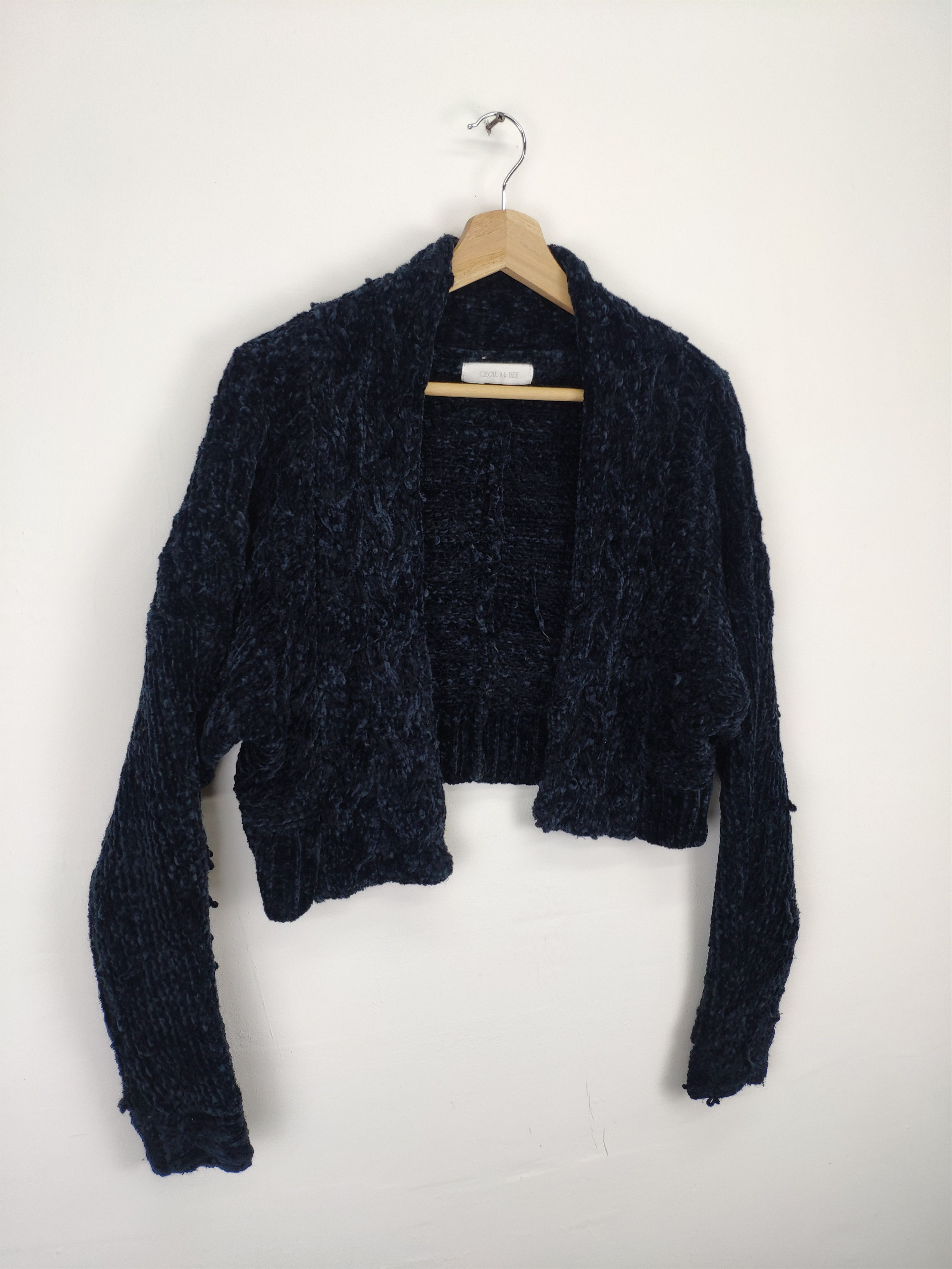 Japanese Brand Steal 💥 Vintage Cecil Mc Bee Knit Cropped Cardigan Size M / US 6-8 / IT 42-44 - 3 Thumbnail