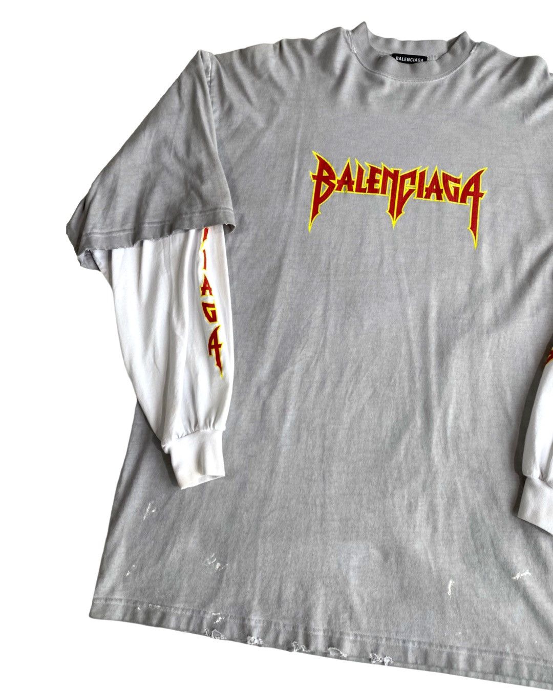 Balenciaga Balenciaga Metal Double Sleeves Logo T-shirt