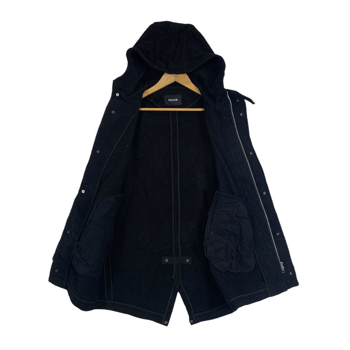 Vintage × Zucca ZUCCA French Fashion Design Wool Hoodie Coat Parkas Jacket Size US M / EU 48-50 / 2 - 3 Thumbnail